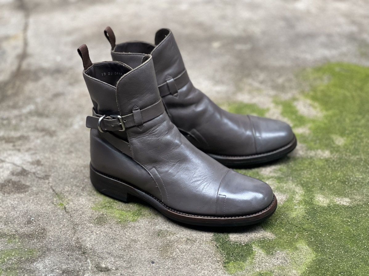 Prada PRADA GREY LEATHER ANKLE BOOT Size US 8.5 / EU 41-42 - 1 Thumbnail