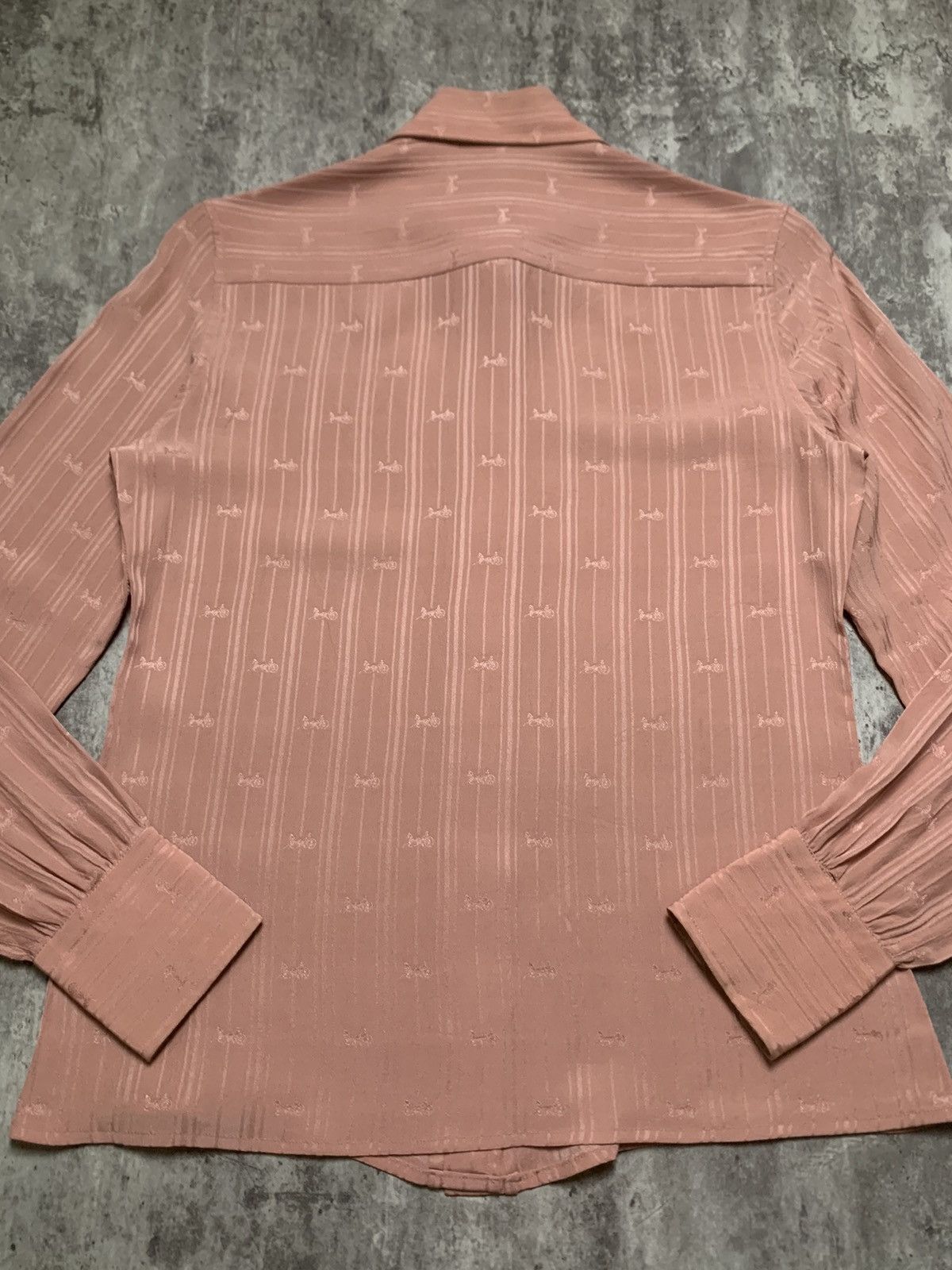 Celine Rose Gold Pure Silk Celine Monogram Patterned Size S / US 4 / IT 40 - 5 Thumbnail