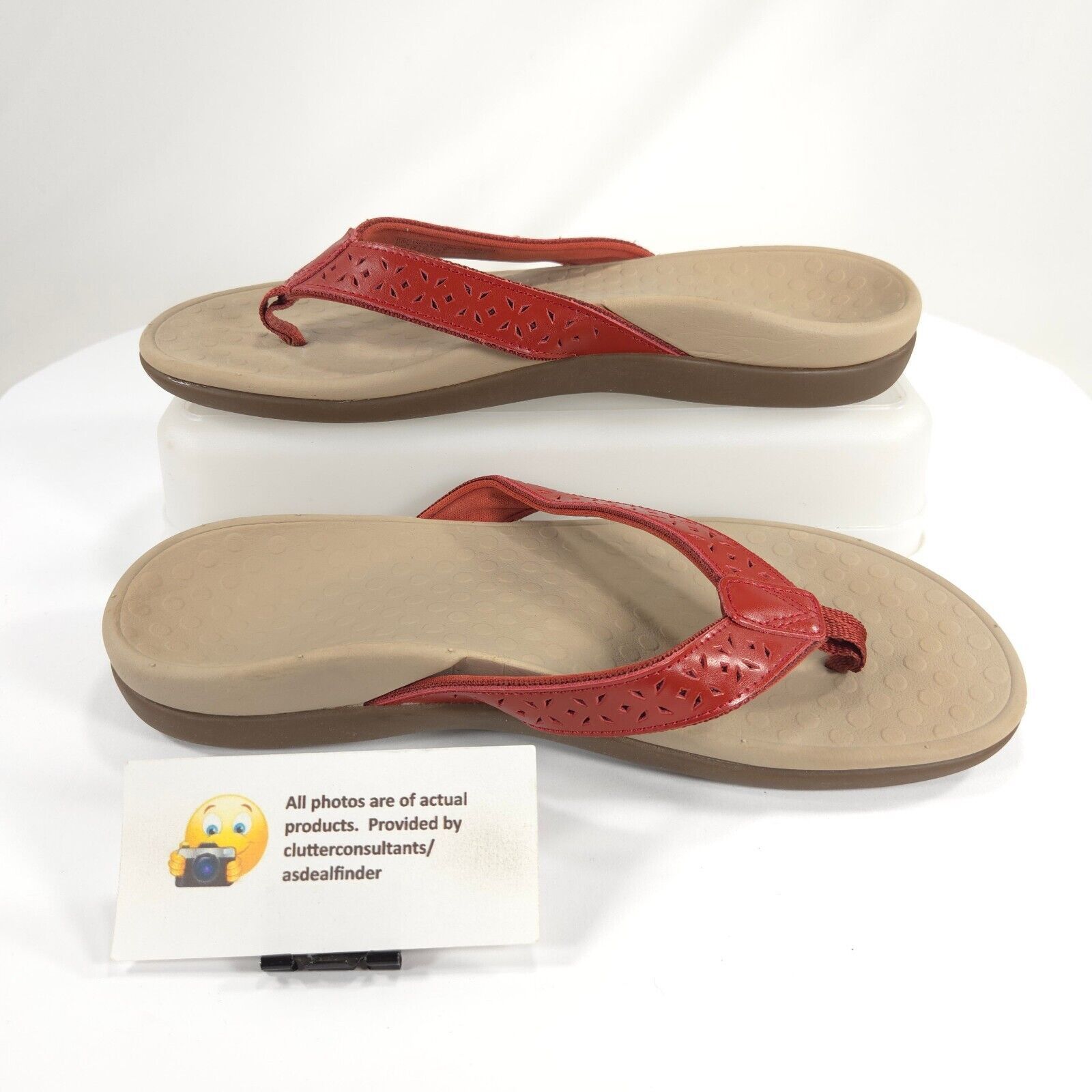 Vionic Vionic Tide Perf Thong Sandals Womens Size 9 TVW5302 Red Size US 9 / IT 39 - 4 Thumbnail
