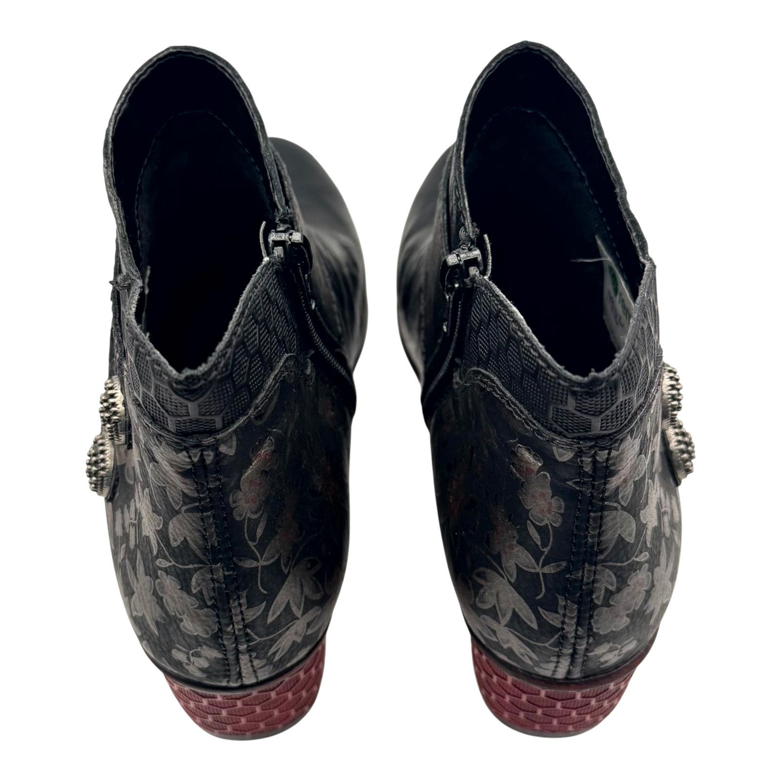 Other Remonte Black Floral Ankle Boot 39 8.5 Boho Artsy Comfort Size US 8.5 / IT 38.5 - 5 Thumbnail