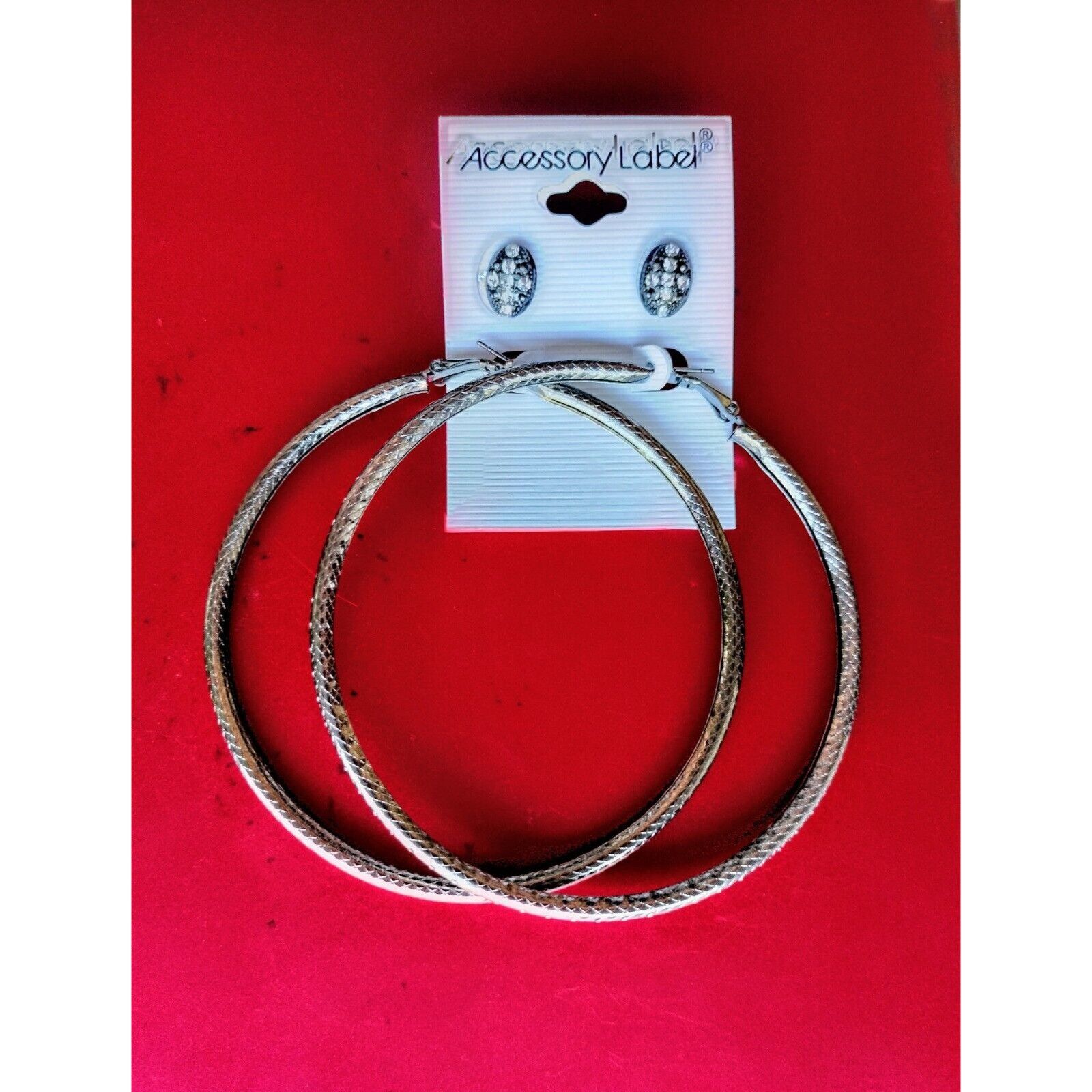 Other 2 Pairs Earrings Hoops Studs Fashion Jewelry Alloy Lot 3.5 i Size ONE SIZE - 11 Thumbnail