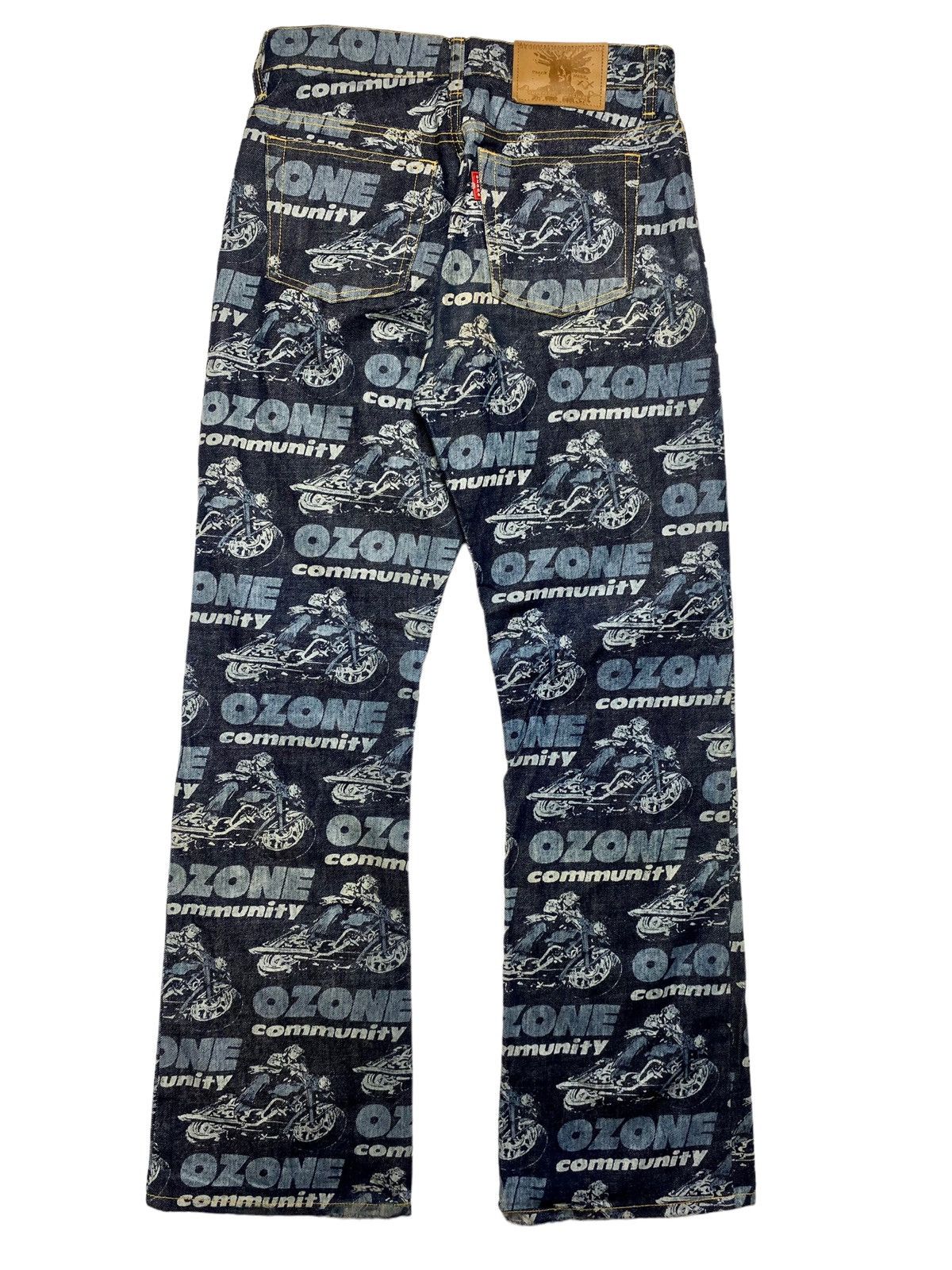 Hysteric Glamour 1990s Ozone Community - Multi Printed Biker Flared Denim Size US 29 - 2 Thumbnail
