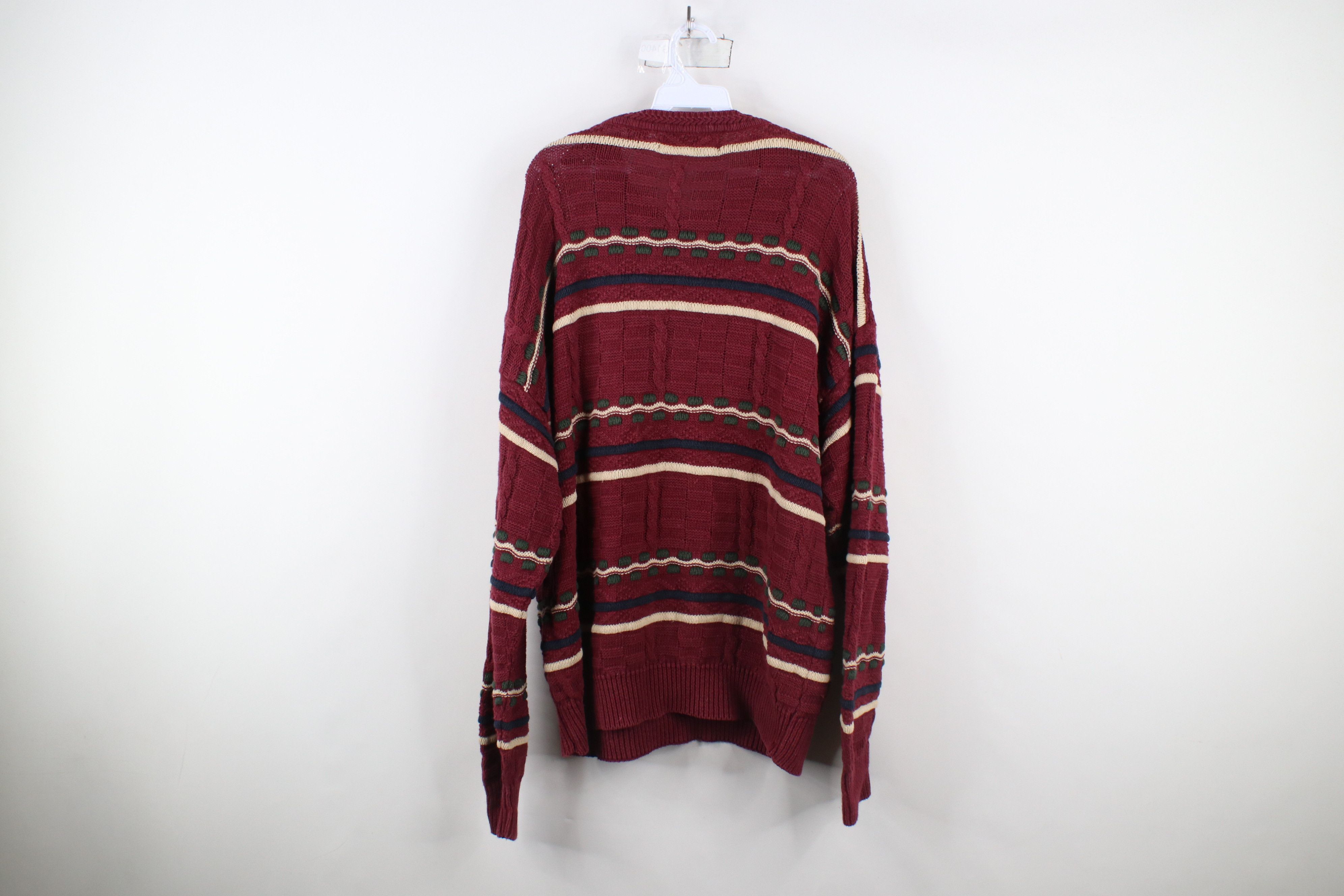 Vintage Vintage 90s Streetwear Textured Cable Knit Dad Sweater Size US L / EU 52-54 / 3 - 7 Thumbnail