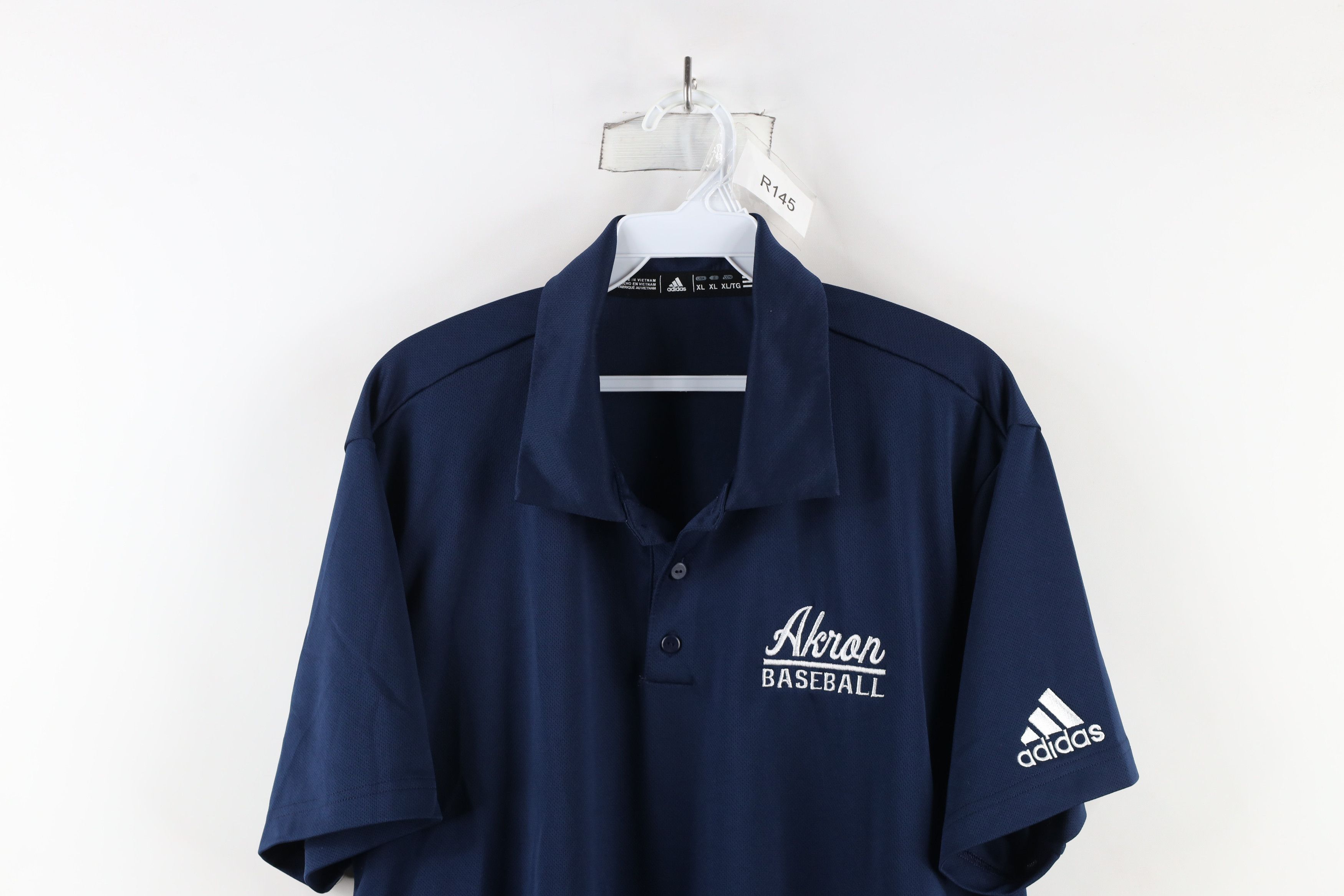 Adidas × Vintage Adidas University of Akron Baseball Collared Polo Shirt Blue Size US XL / EU 56 / 4 - 2 Thumbnail