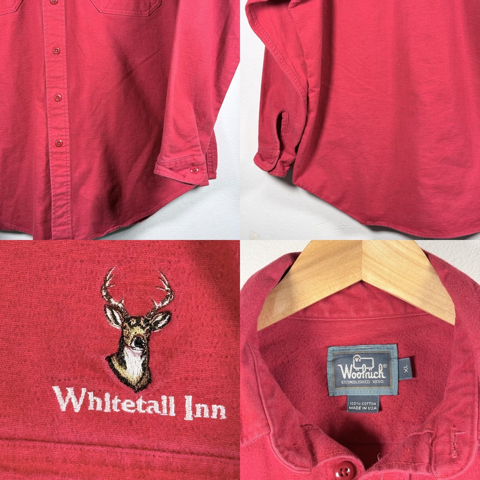 Vintage VINTAGE Woolrich Shirt Men Red Cotton USA Made XL Long Sleeve Button-Up Shirt Size US XL / EU 56 / 4 - 8 Thumbnail