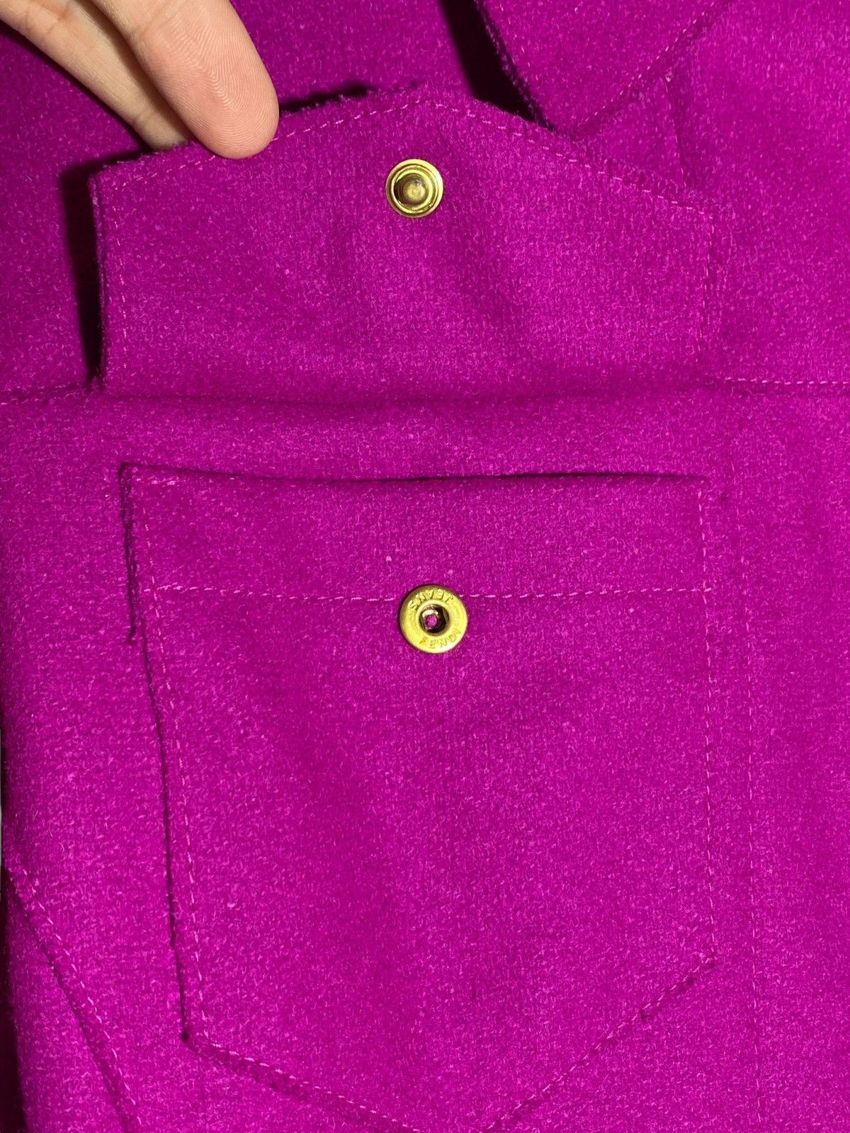 Fendi Fendi Roma Vintage 90s Hot Pink Cropped Jacket Snap Button Size M / US 6-8 / IT 42-44 - 10 Thumbnail