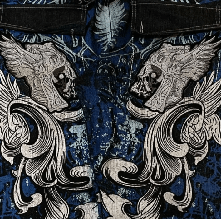 Japanese Brand Streetwear Fashion New Pattern Printing Casual Baggy Jeans Size US 34 / EU 50 - 4 Thumbnail
