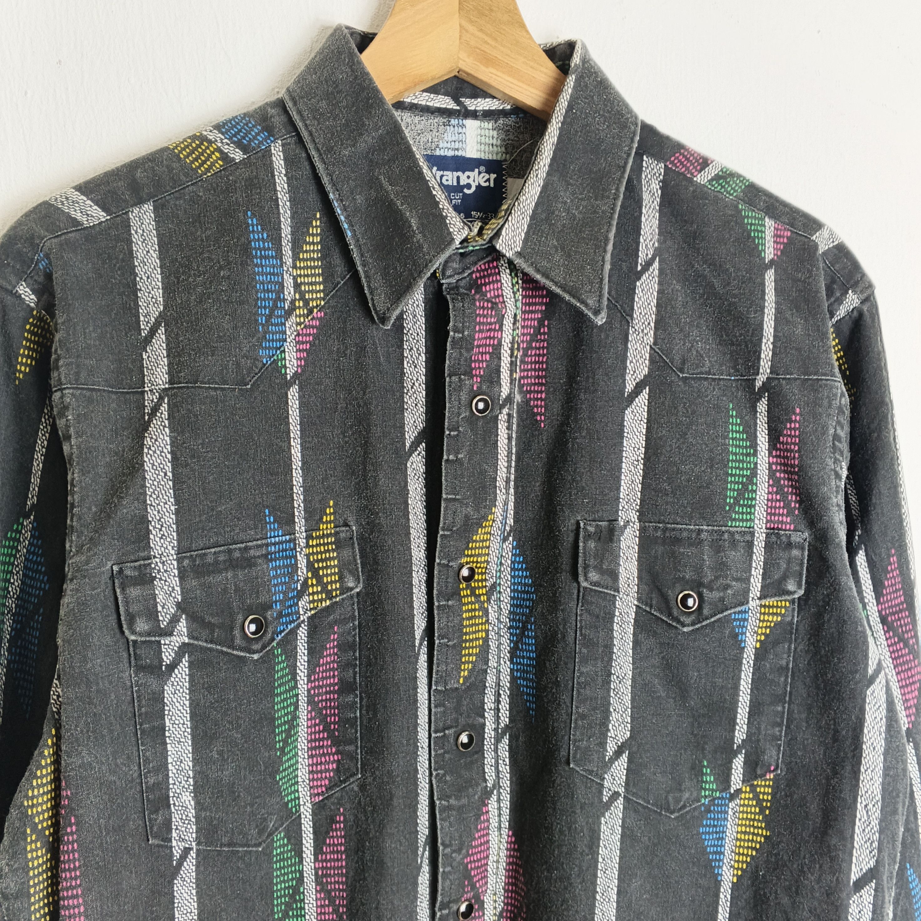 Wrangler Vintage 90s Wrangler Brushpopper American Western Shirt Size US M / EU 48-50 / 2 - 2 Thumbnail