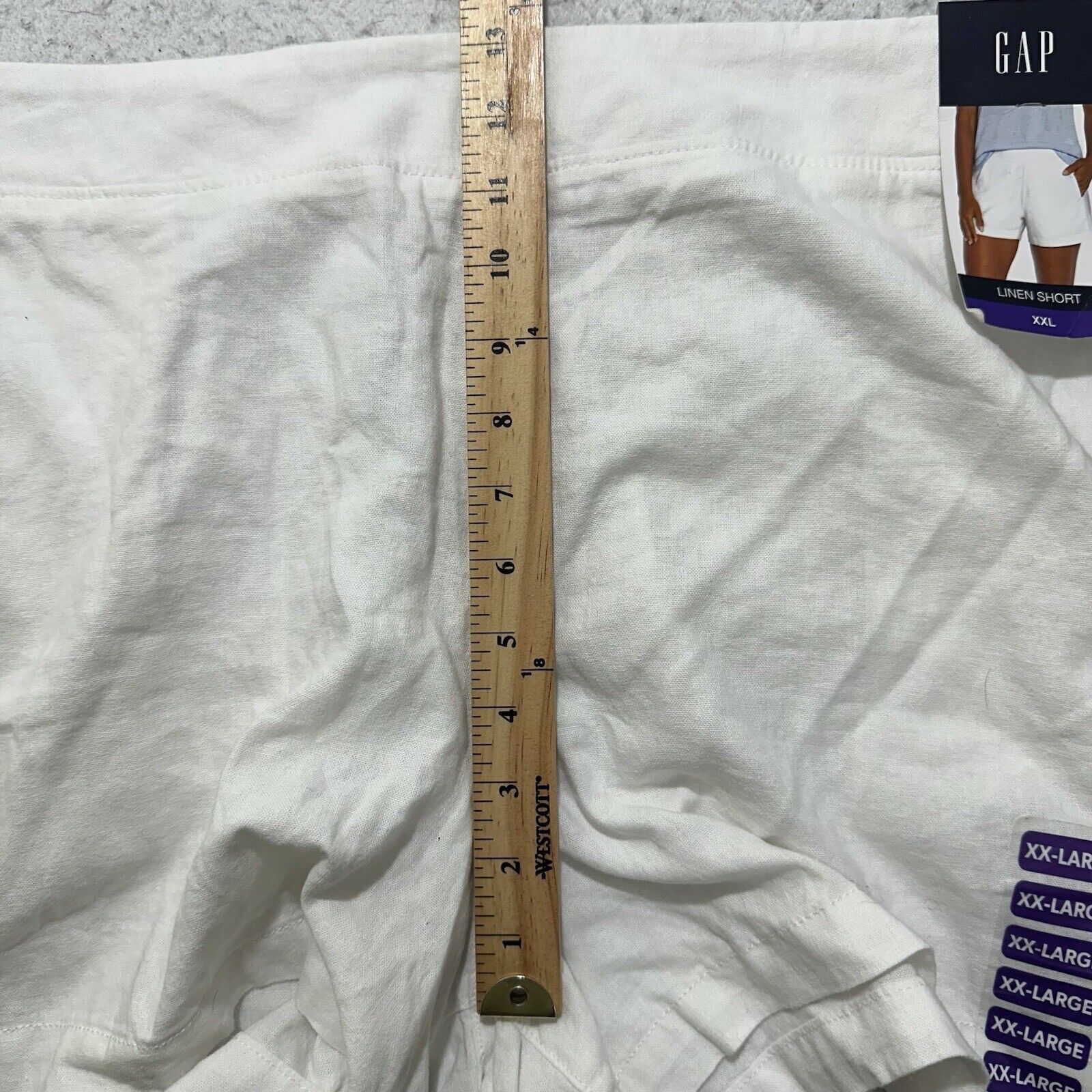 Gap GAP XXL Linen Shorts 3" Inseam White Flat Front Lightweight Size 42" / US 20 - 11 Thumbnail