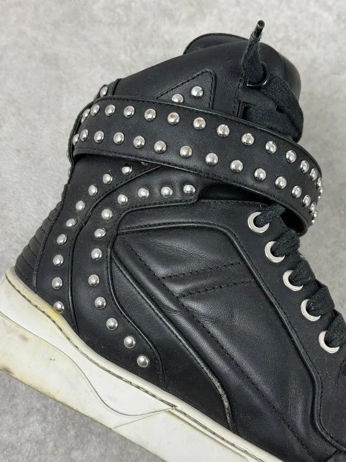 Givenchy 2010s Givenchy Black Studded Tyson Leather High Sneakers Size US 7 / IT 37 - 5 Thumbnail