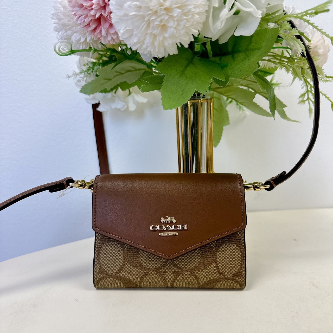 Coach Coach CU172 Mini Envelope Wallet With Strap In Signature Size ONE SIZE - 2 Thumbnail