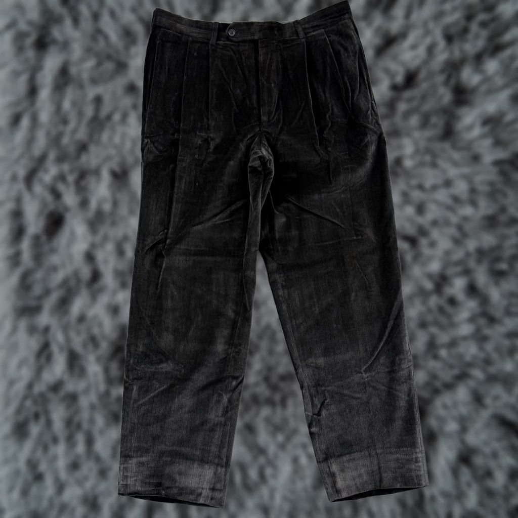 Ermenegildo Zegna VINTAGE Ermenegildo Zegna Pants Mens 36x31 Black Velvet High Rise Classic Fit Trousers Size US 36 / EU 52 - 1 Thumbnail