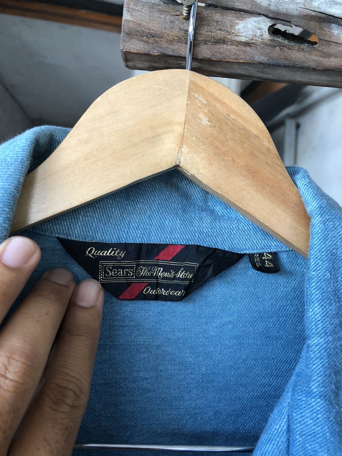 Sears Vintage 70s Sears Thick Denim Western Shirt Size US L / EU 52-54 / 3 - 8 Thumbnail