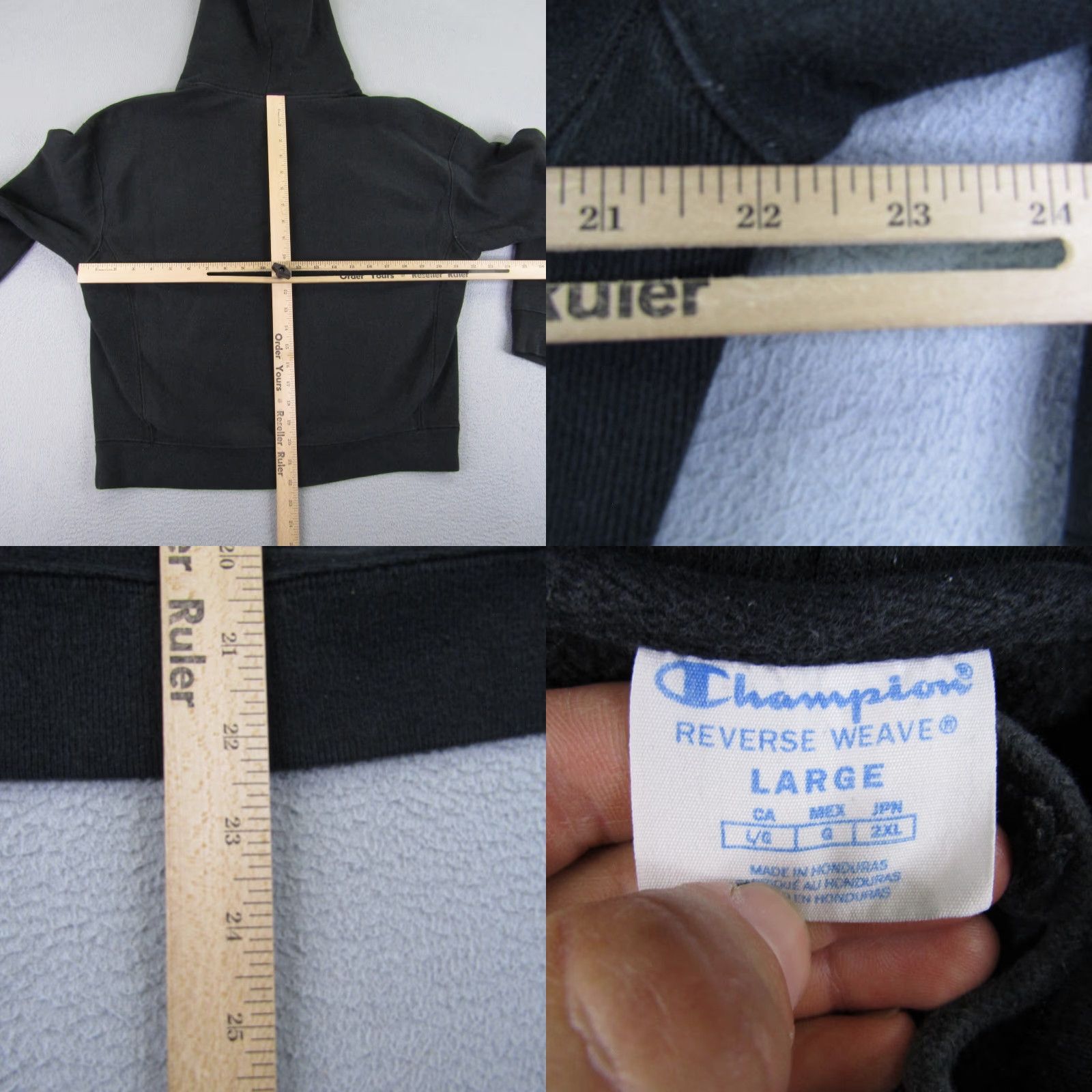Champion VINTAGE Champion Hoodie Womens Large Pullover Sweater Black Cotton Blend Casual Sports Outdoor Men Size L / US 10 / IT 46 - 8 Thumbnail
