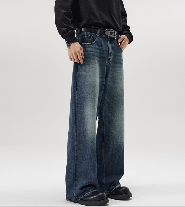 Jean American high street cleanfit loose straight washed jeans Size US 32 / EU 48 - 2 Thumbnail