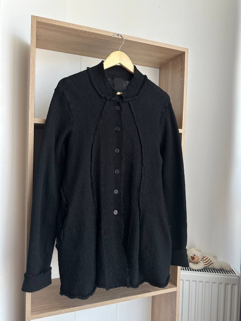 Rundholz × Vintage Vintage Rundholz Black Wool Cardigan Avant Garde Sweater Size US M / EU 48-50 / 2 - 8 Thumbnail