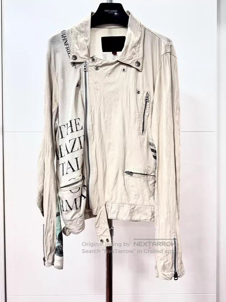 Undercover Undercover White Biker Jacket Patchwork Leather Jacket i Size US M / EU 48-50 / 2 - 1 Thumbnail
