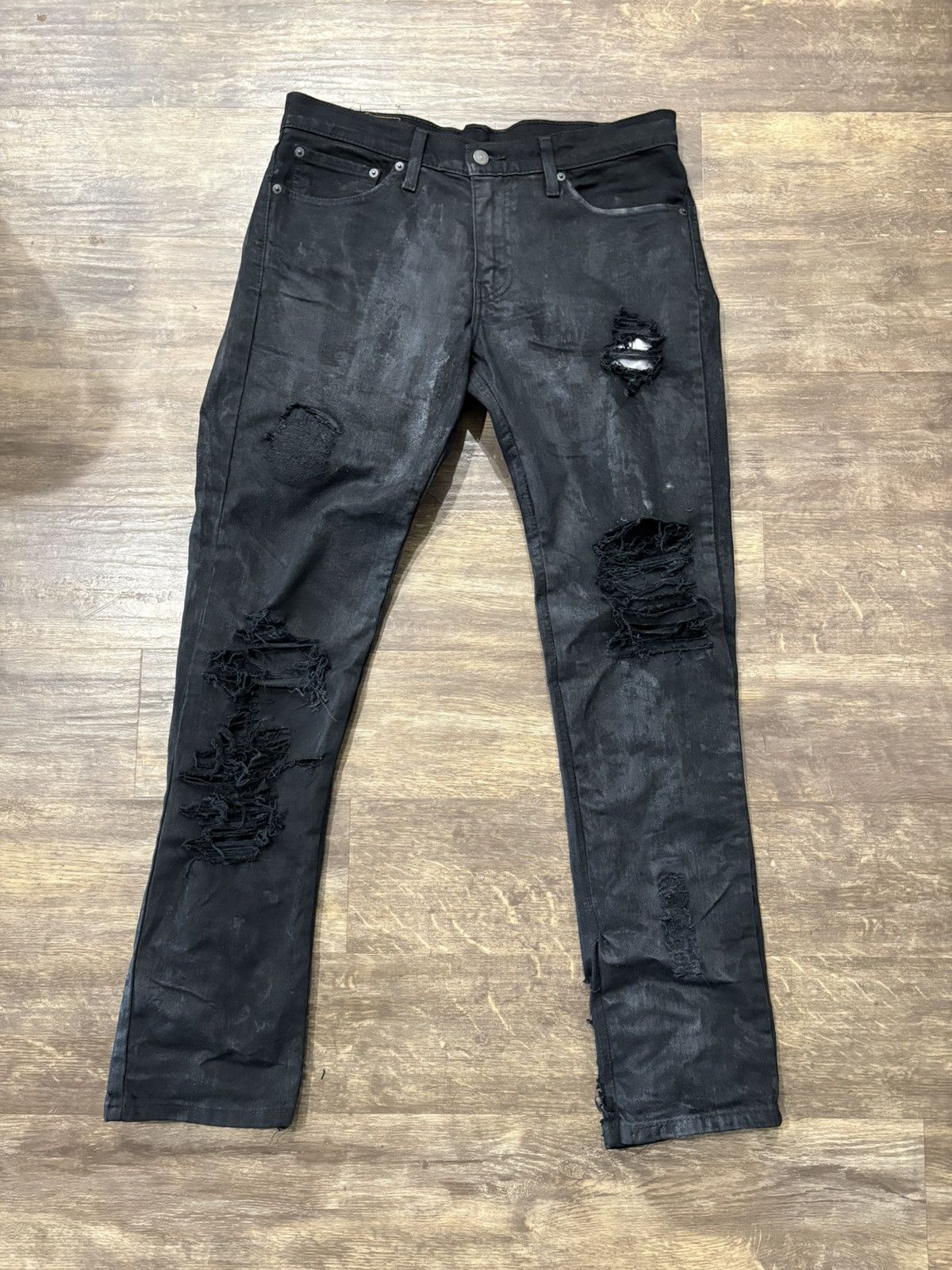 Levi's waxed and distressed levis 511 “slim fit” jeans Size US 32 / EU 48 - 1 Thumbnail