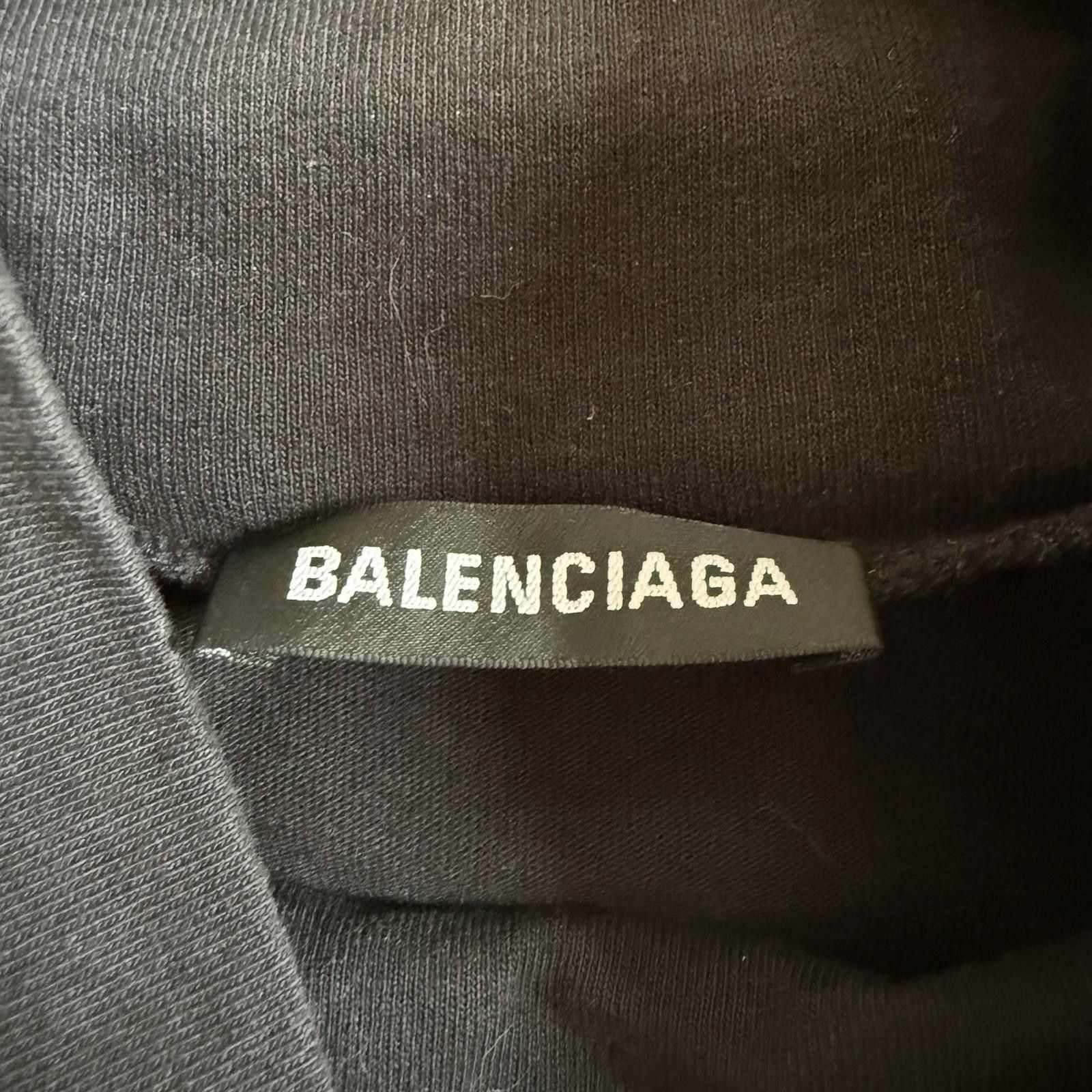 Balenciaga BALENCIAGA MULTI LOGO HI-NECK OVERSIZED LS TEE Size M Black Size US M / EU 48-50 / 2 - 5 Thumbnail