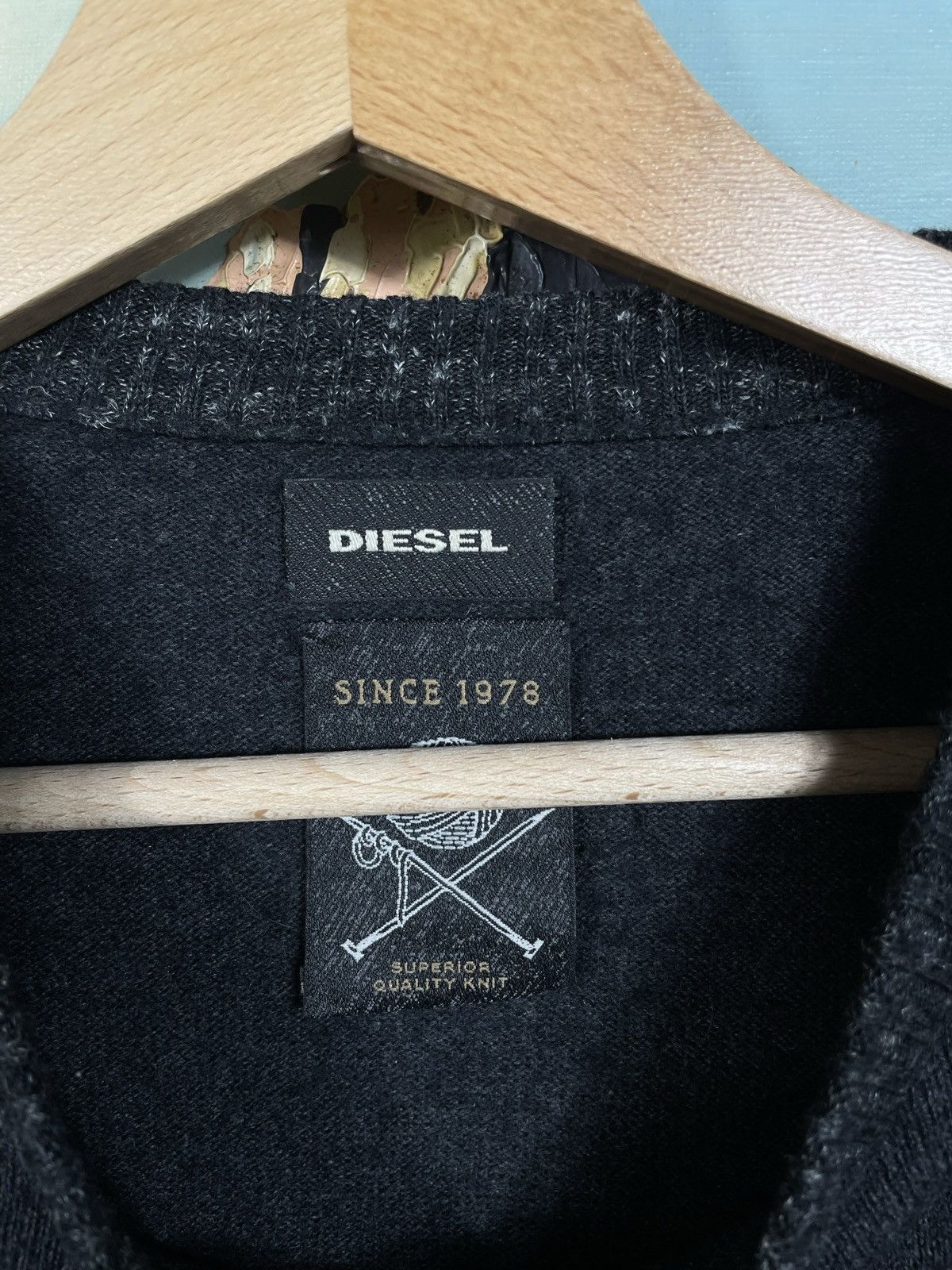Diesel × Diesel Black Gold Diesel Wool Black Knitwear Sweater Jumper Pull Streetwear Size US M / EU 48-50 / 2 - 7 Thumbnail