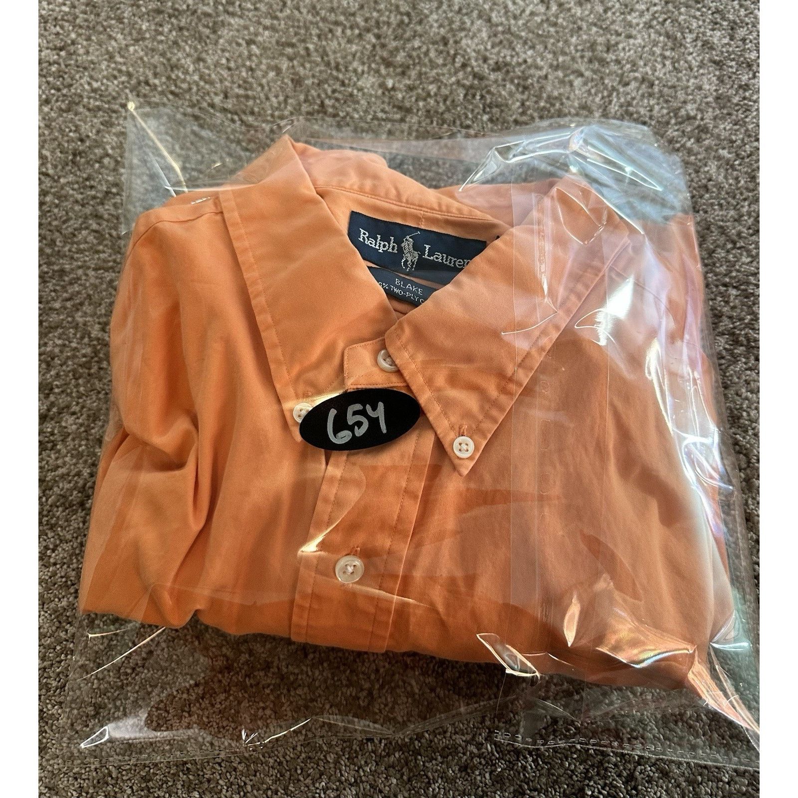 Ralph Lauren Vintage Polo Ralph Lauren Blake Shirt Orange Blue Pony 2XL Size US XXL / EU 58 / 5 - 9 Thumbnail