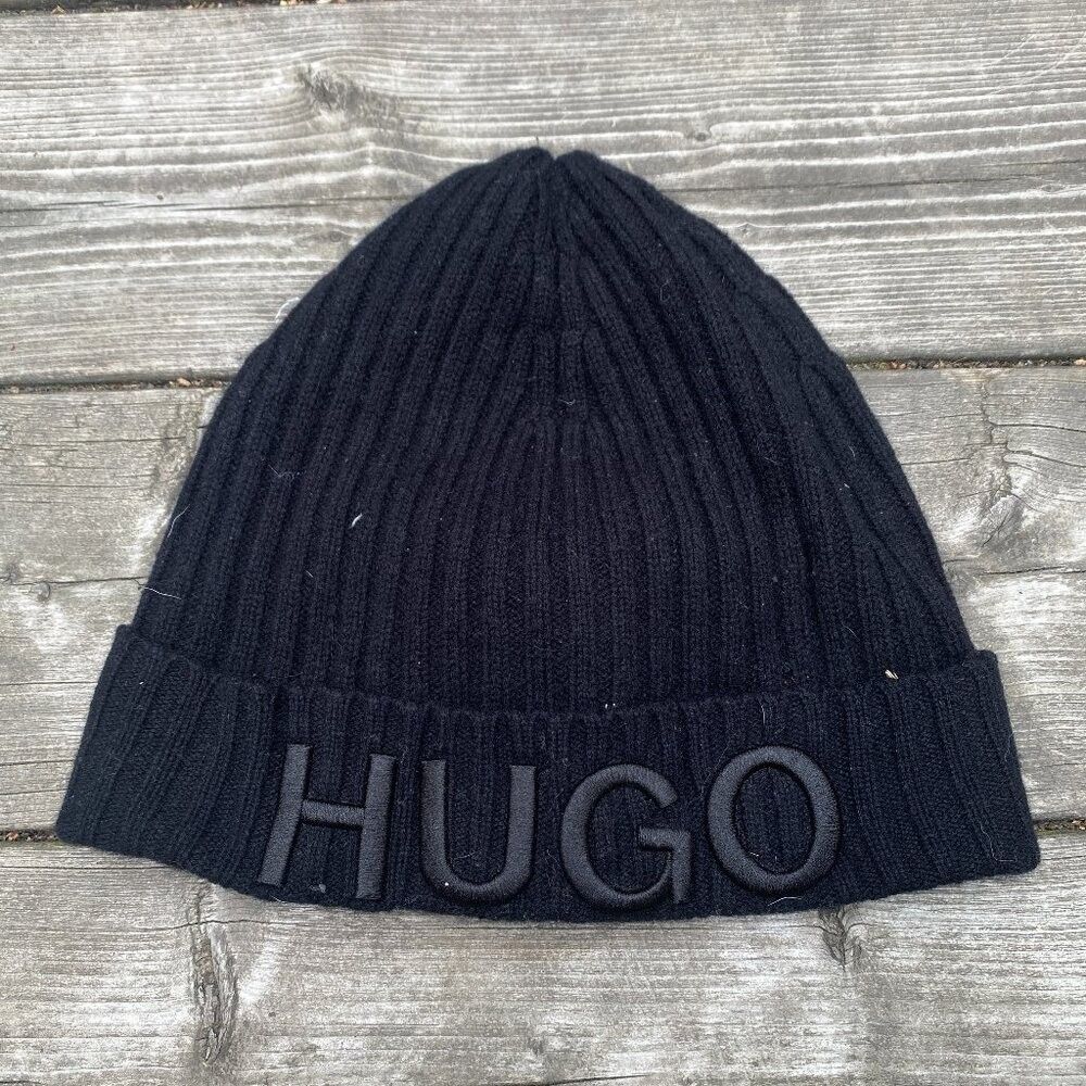 Hugo Boss Hugo Boss Logo Beanie With Black Embroidery Size ONE SIZE - 3 Thumbnail