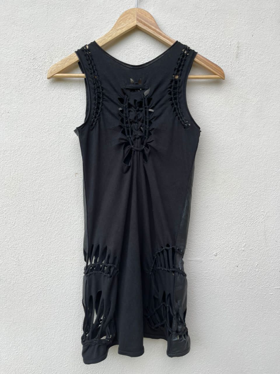 Jean Paul Gaultier Jean Paul Galtier Soleil Leather And Mesh Dress Size ONE SIZE - 12 Thumbnail