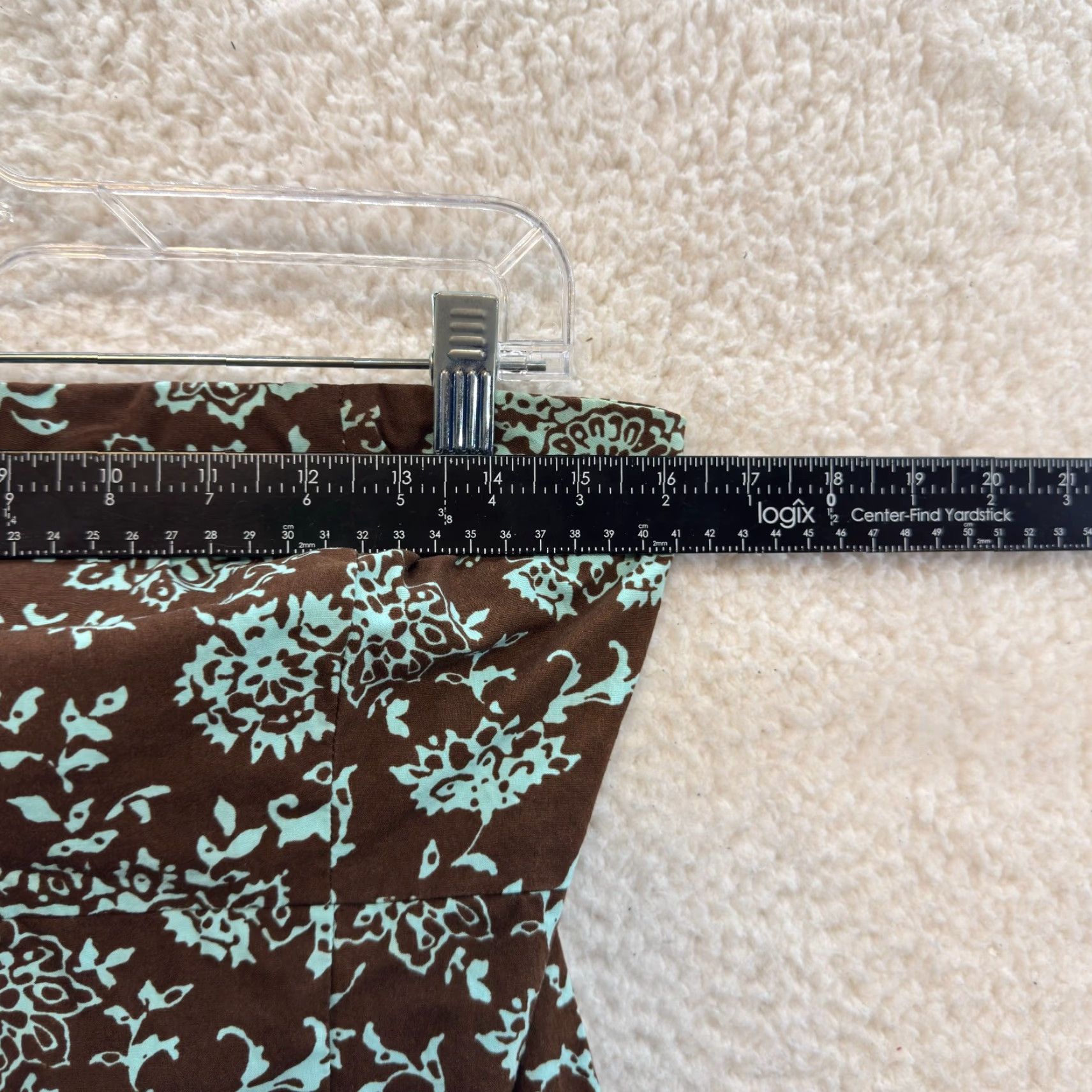 Gap VINTAGE Gap Midi Dress 10 Brown Blue Floral Strapless A-Line Fairy Grunge Dress Ladies Size L / US 10 / IT 46 - 6 Thumbnail