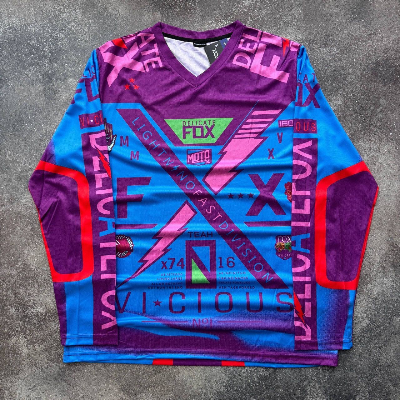 20471120 Y2K Fox Moto Biker Racing Jersey Size US XL / EU 56 / 4 - 1 Thumbnail