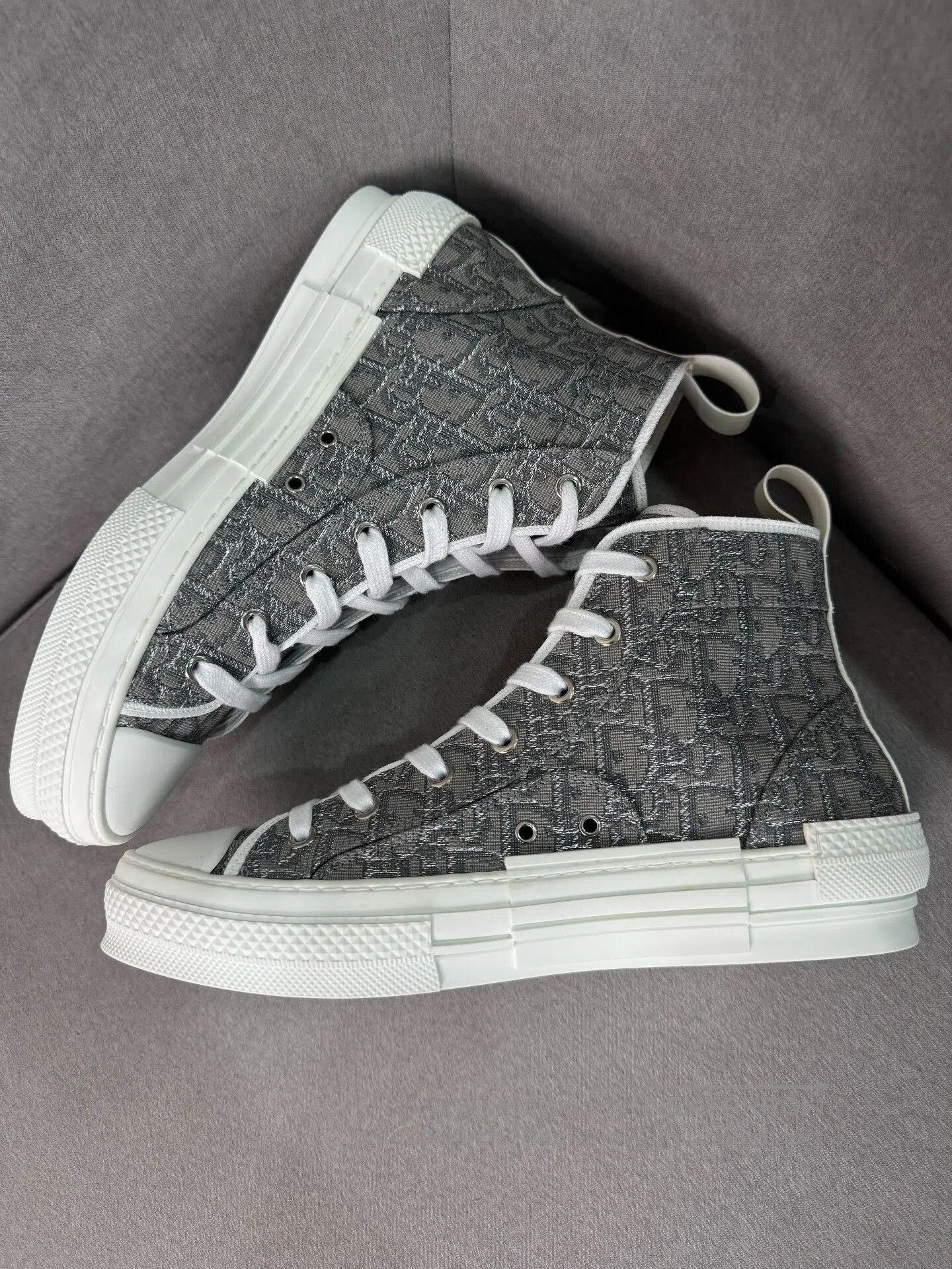 Dior Dior B23 Gray Canvas High. Size US 8.5 / EU 41-42 - 4 Thumbnail