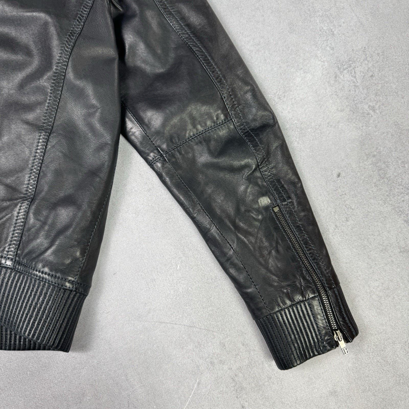 Dirk Bikkembergs Dirk Bikkembergs Men Leather Jacket Size 48 Dark Blue Size US M / EU 48-50 / 2 - 17 Thumbnail