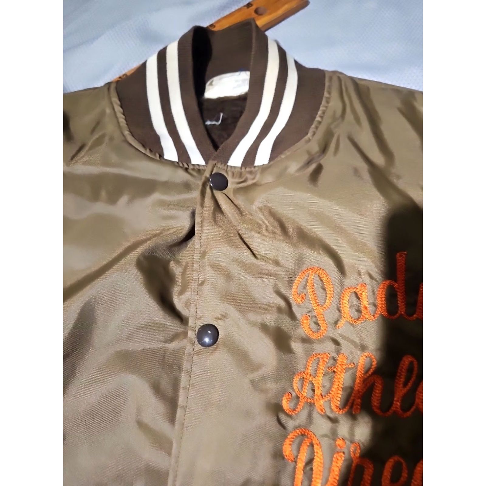 Holloway VINTAGE Holloway Varsity Jacket Adult 2XL Brown Bomber Snap Button Preppy Jacket Mens Size US XXL / EU 58 / 5 - 6 Thumbnail