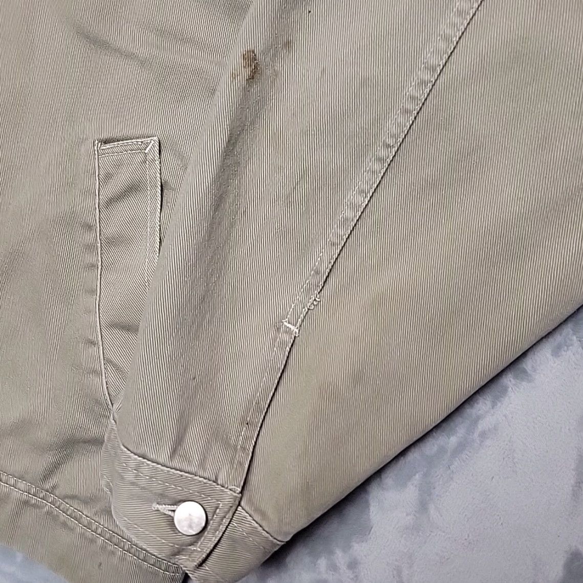 Marlboro VINTAGE Marlboro Jacket Mens 2XL Green Leather Collar Canvas Chore Coat Twill Workwear Military Jacket Size US XXL / EU 58 / 5 - 3 Thumbnail
