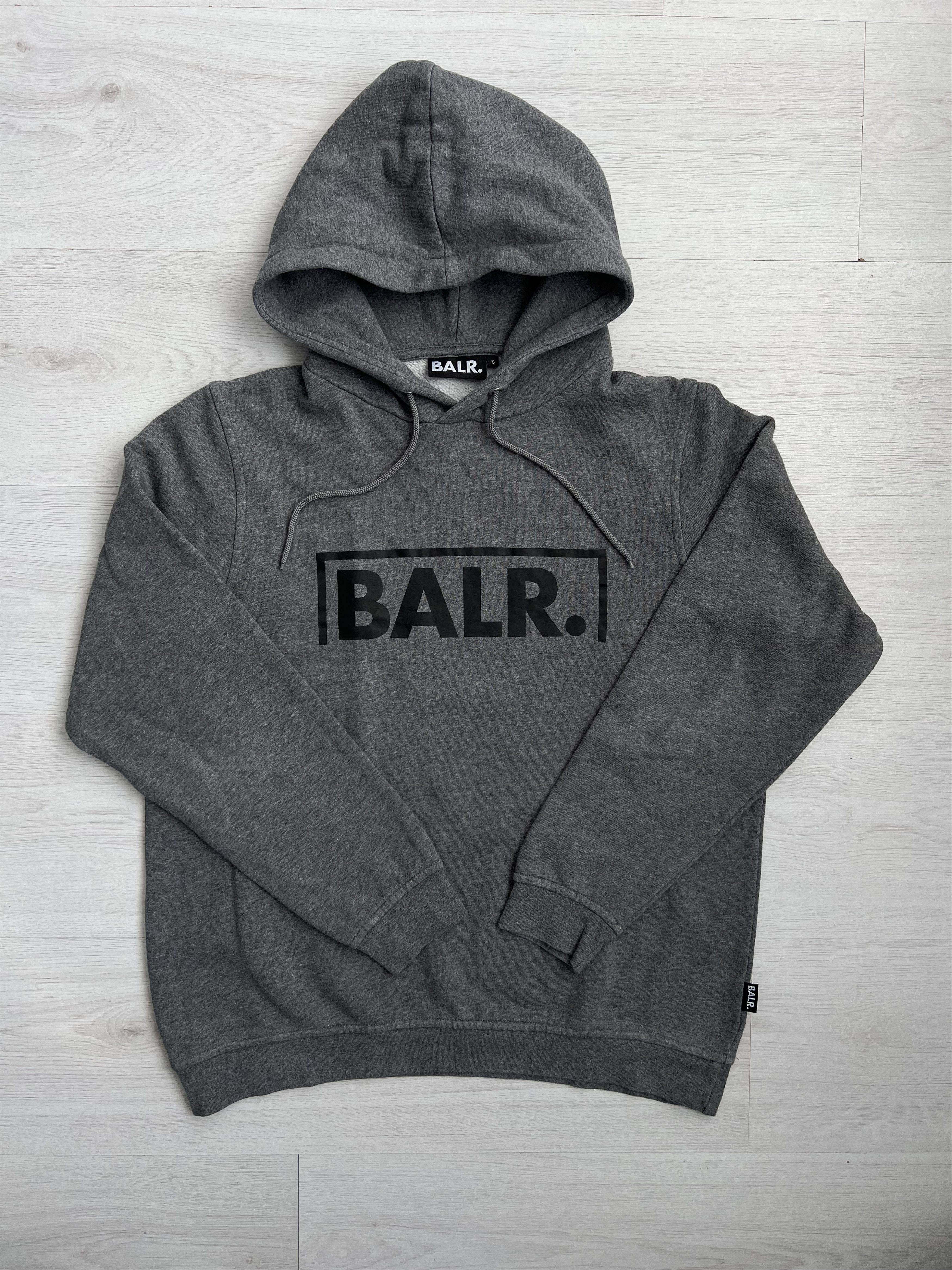 BALR. Brand Straight Hoodie Dk Grey Heather