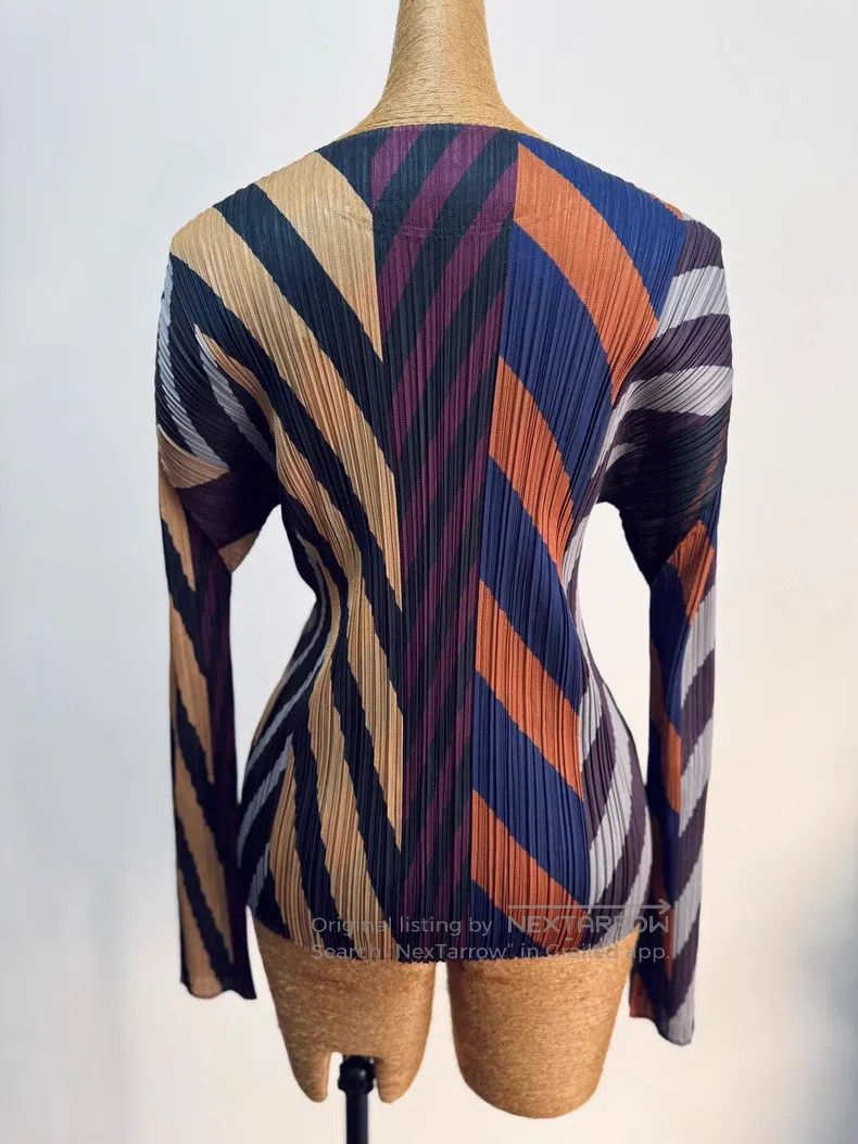 Issey Miyake Issey Miyake Color Block Pleated Stretch Top Size L / US 10 / IT 46 - 3 Thumbnail