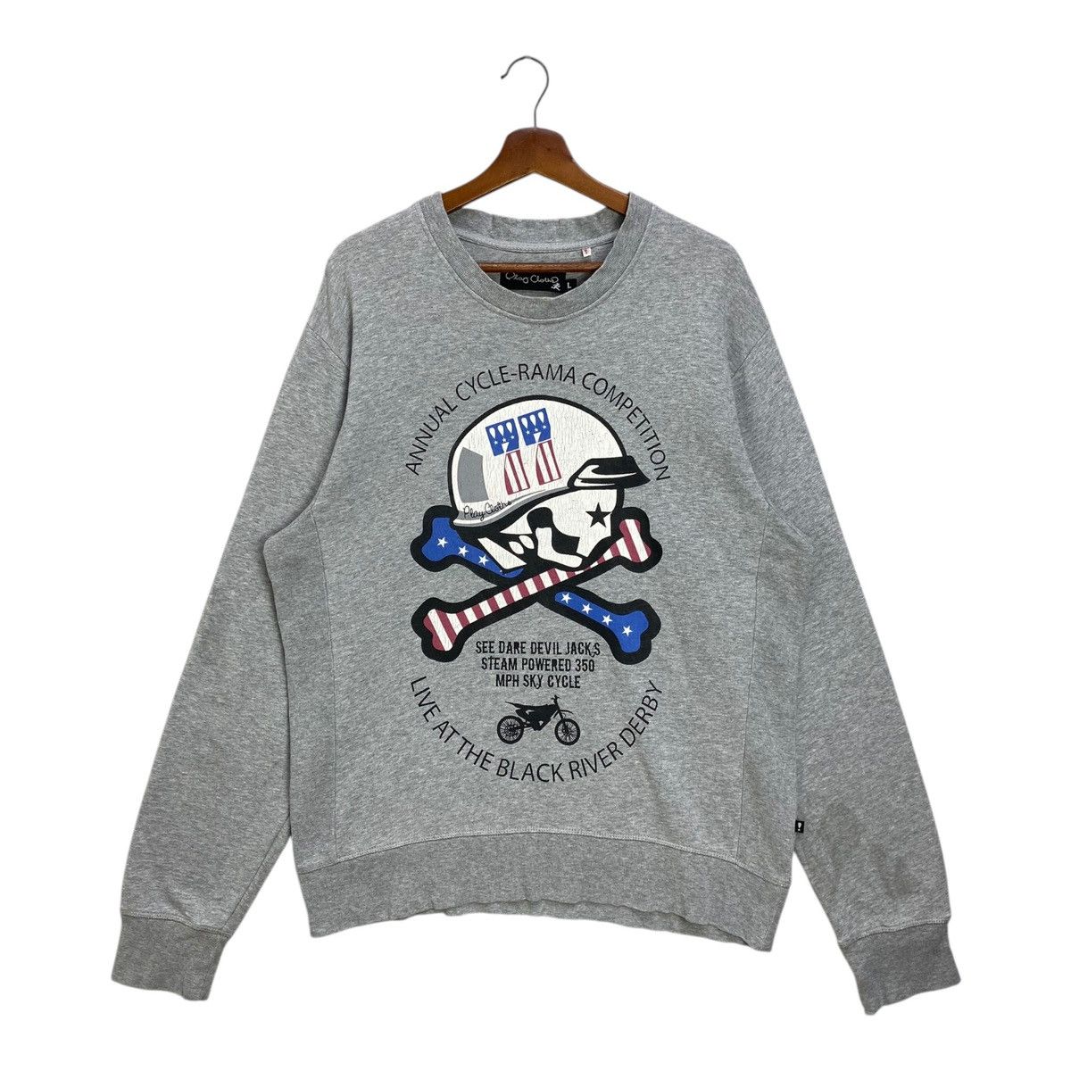Vintage Play Cloth Sweatshirt Jumper Big Logo Gray Size L
