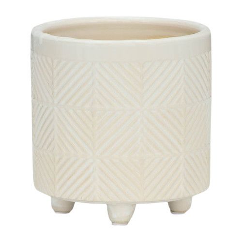Designer × Homemade S/2 6/8" TEXTURED PLANTERS, SHINY WHITE Size US L / EU 52-54 / 3 - 2 Thumbnail