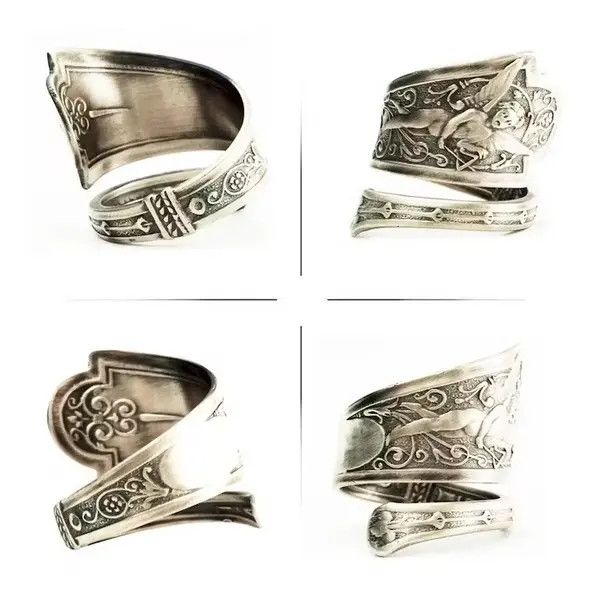 Japanese Brand Adjustable Angel Music Carved Spoon Ring Size ONE SIZE - 2 Thumbnail