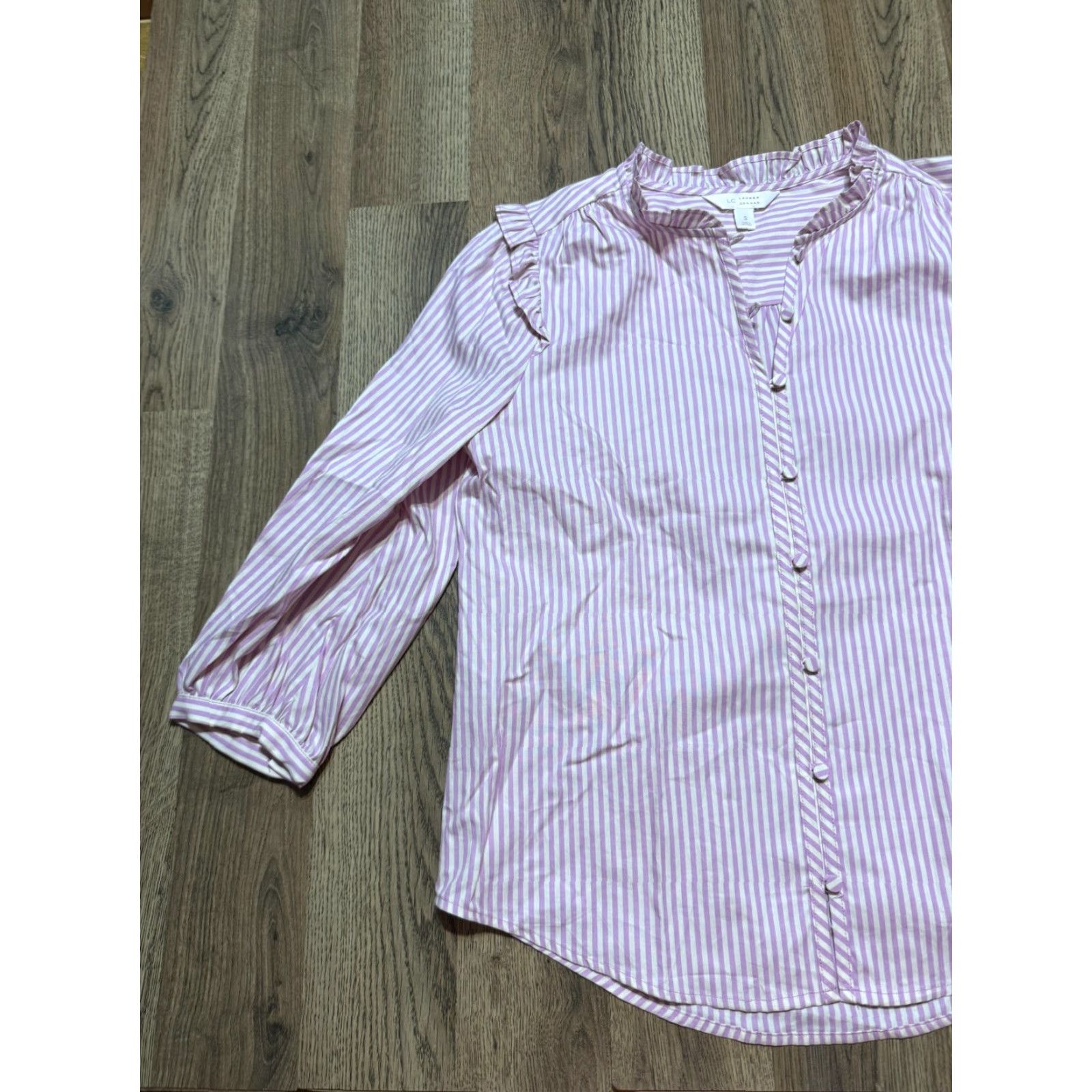 Vintage VINTAGE LC Lauren Conrad Shirts Women's Size Small Purple Long Sleeve Button Up Striped Size S / US 4 / IT 40 - 4 Thumbnail