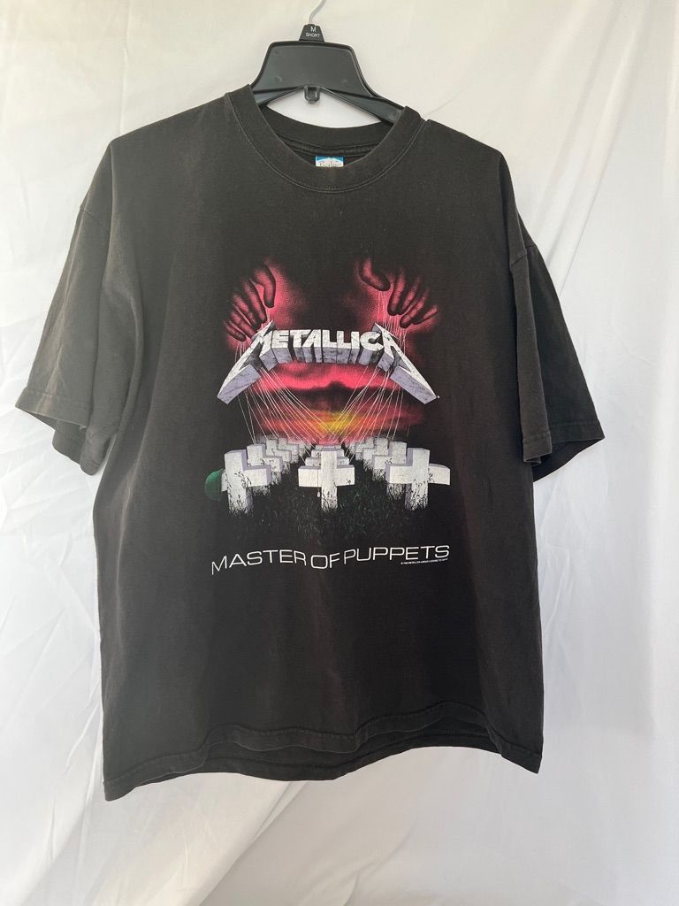 image of Metallica Vintage 1994 Master Of Puppets Pacific Sports Tag in Black, Men's (Size XL)