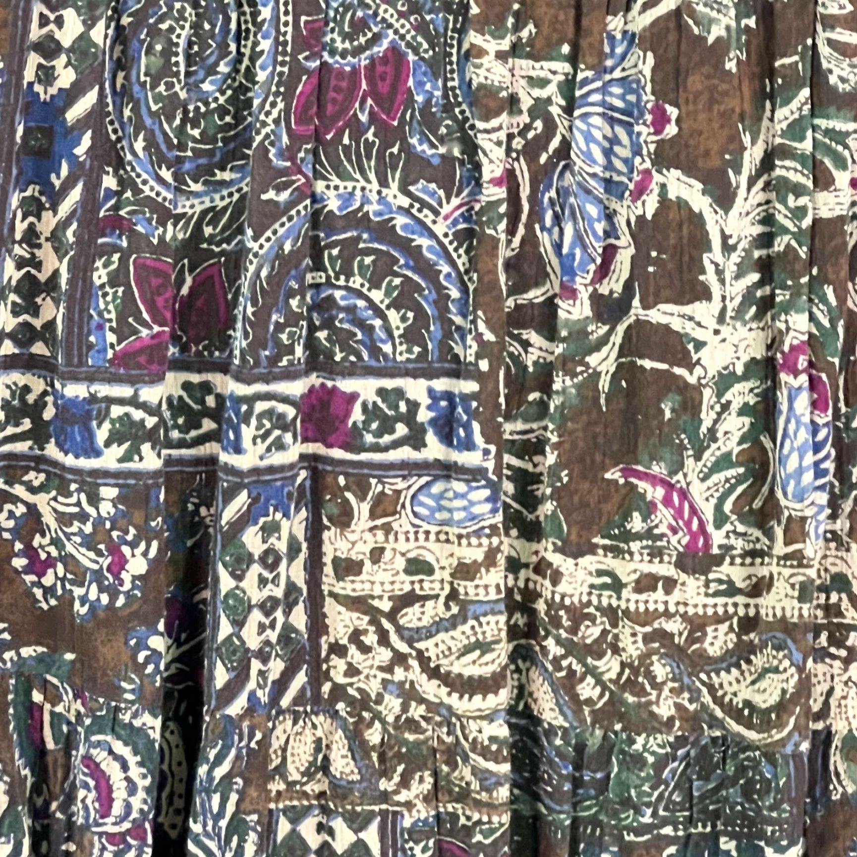Chaps Chaps Skirt Womens Multicolor Paisley Lined Denim Knee Length High Rise Flare Size Large Size 36" / US 14 / IT 50 - 6 Thumbnail