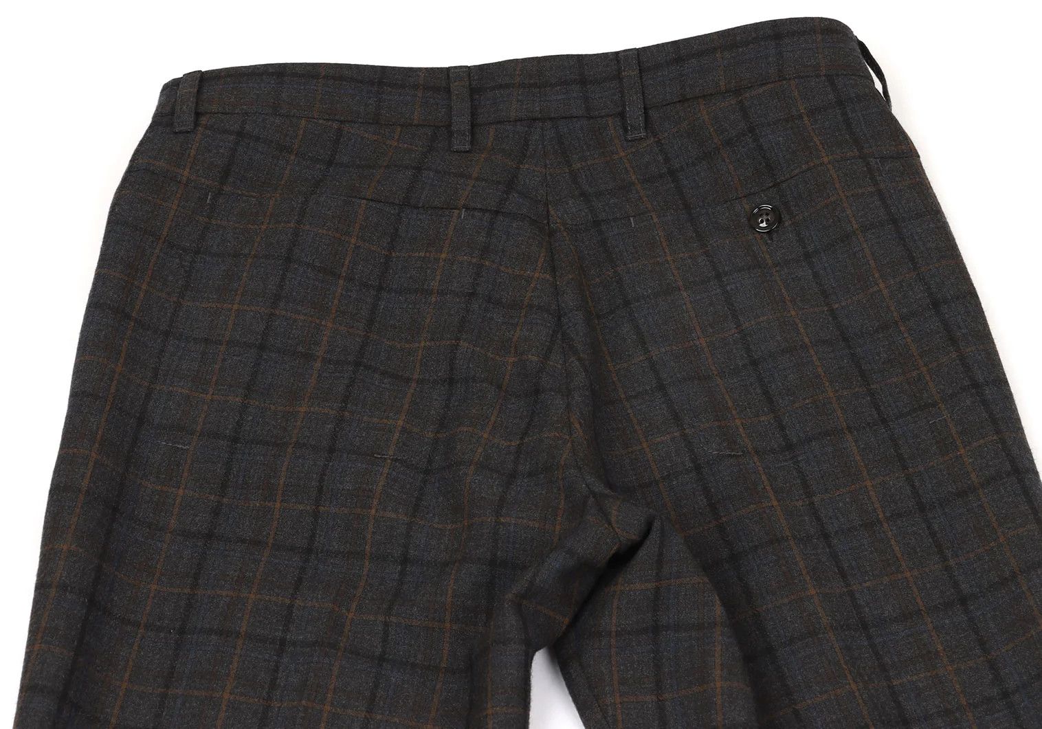 Maison Margiela Wool Overcheck Tapered Pants in Gray-Brown-Blue, Size 44 Size US 28 / EU 44 - 9 Thumbnail