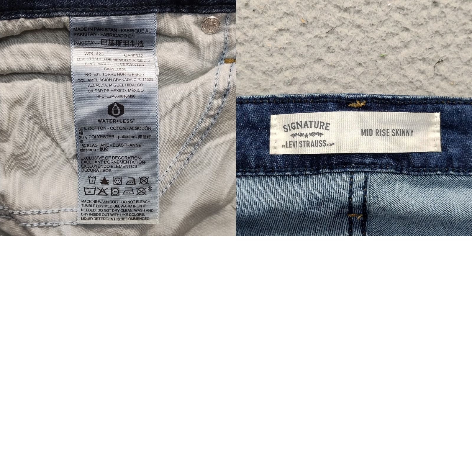 Levi's Levi's Signature Jeans Womens 28W Blue Denim Mid Rise Skinny Leg Jeans Size 28" / US 6 / IT 42 - 8 Thumbnail