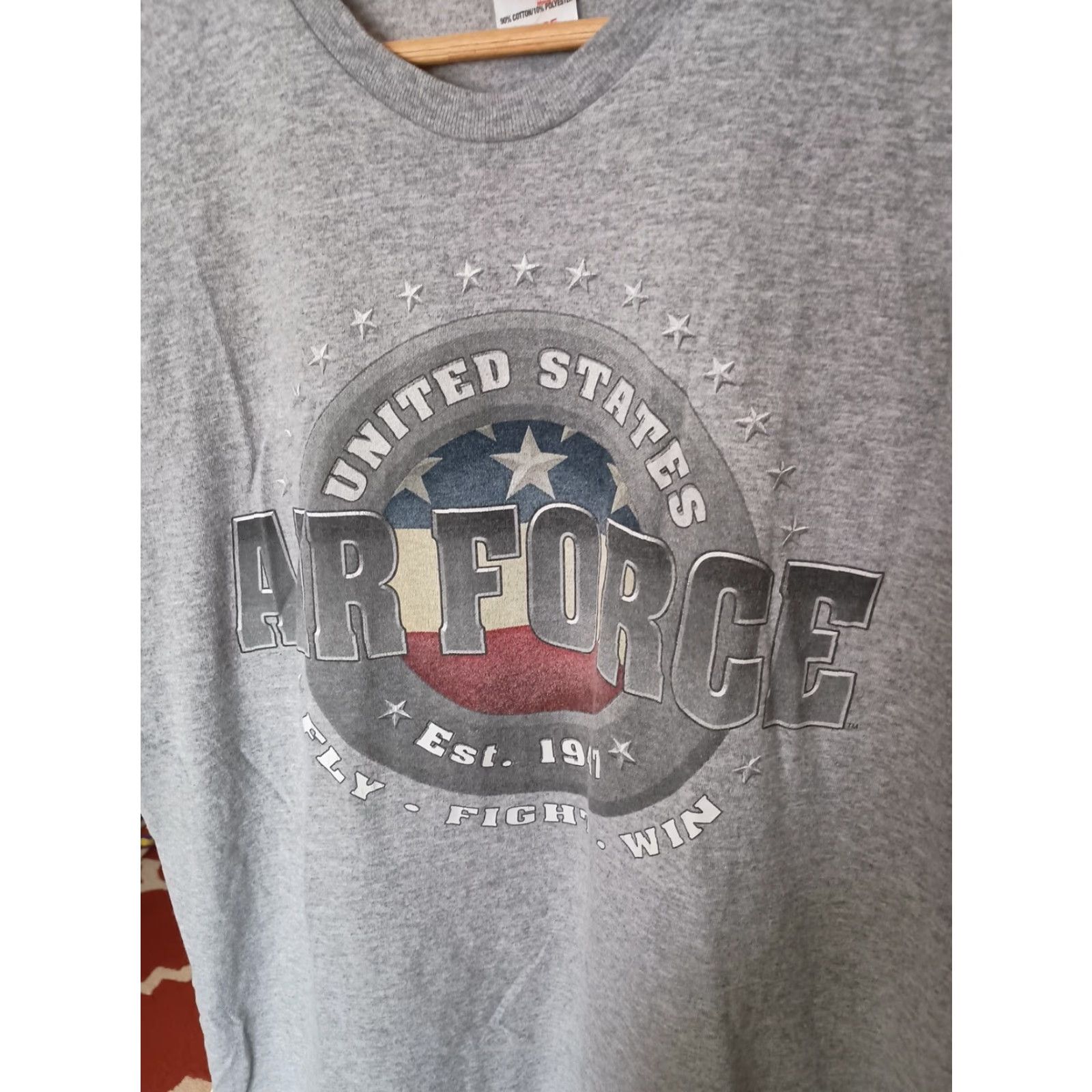 Vintage VINTAGE Bayside T-Shirt USA Made Gray Fly Fight Win Men L Shirt Mens Size US L / EU 52-54 / 3 - 3 Thumbnail