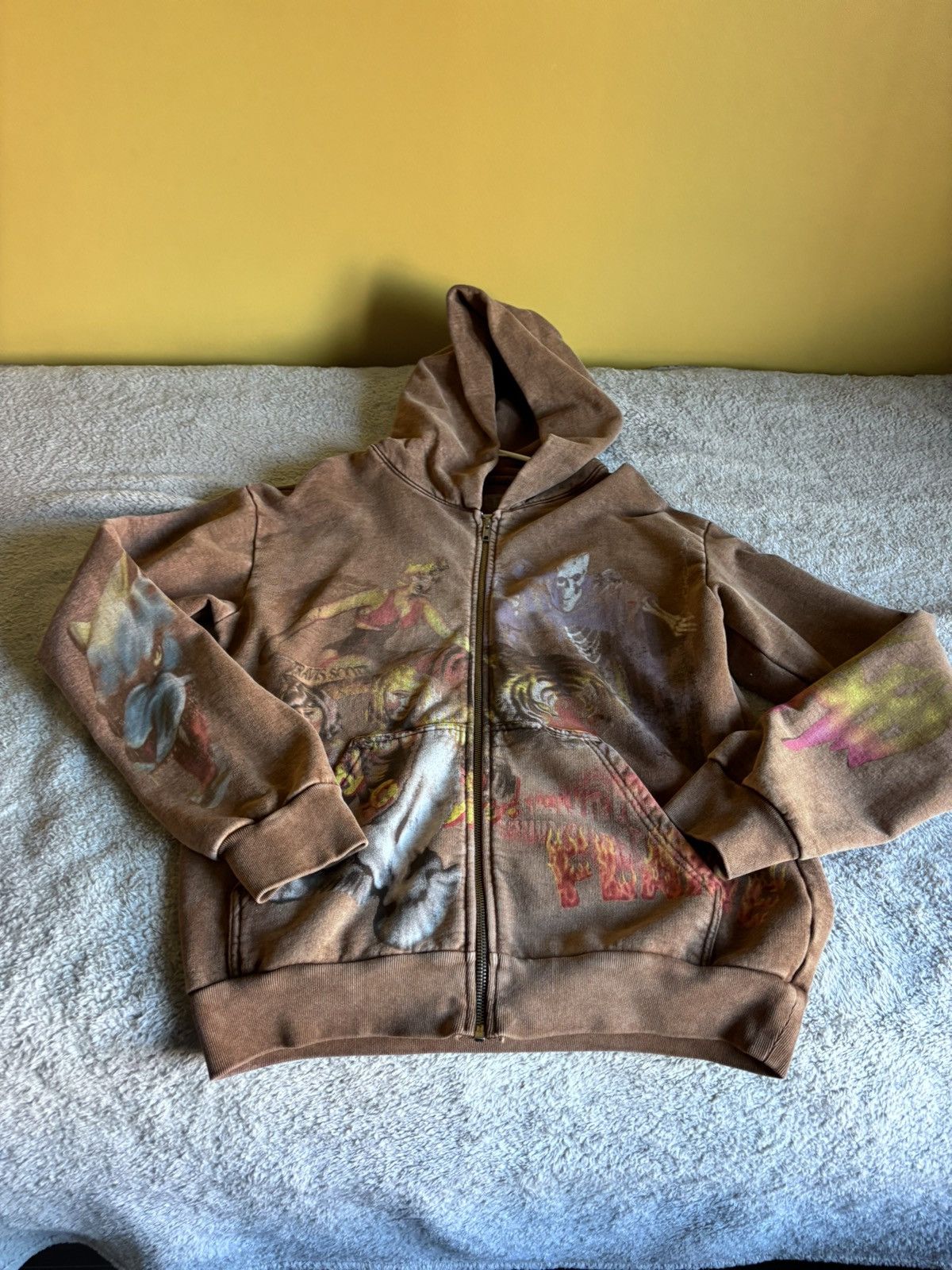 image of Travis Scott X Utopia X Circus Maximus Brown Zip Up, Men's (Size Large)