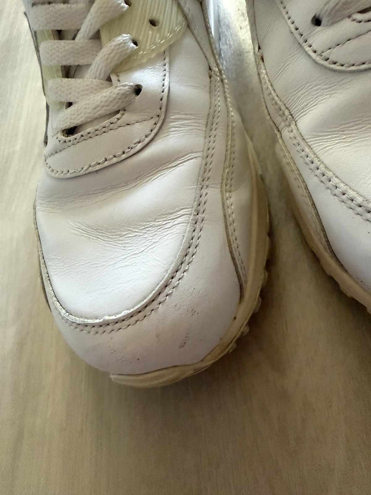 Nike Nike Air Max 90 White Leather Mens Size 9.5 Size US 9.5 / EU 42-43 - 6 Thumbnail