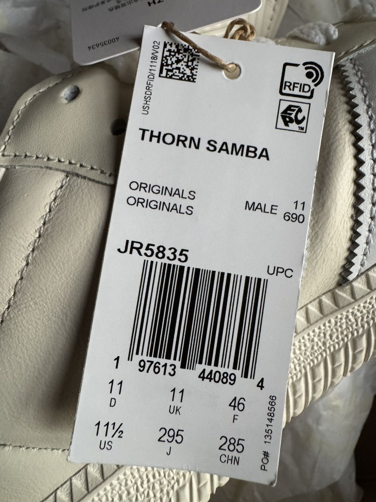 Adidas Clipse x Adidas Samba Thorn LT Cream White Size US 11.5 / EU 44-45 - 6 Thumbnail