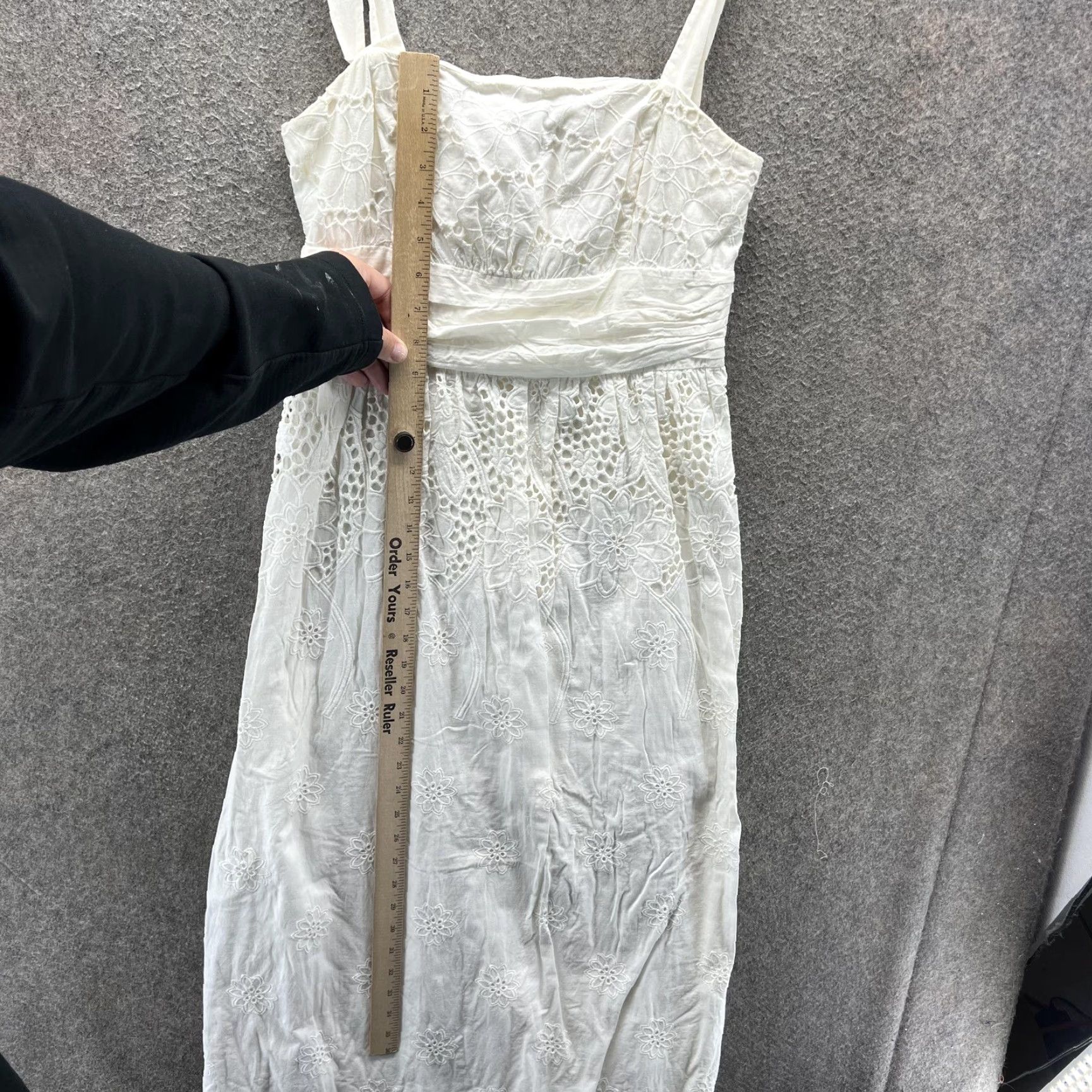 Lilly Pulitzer VINTAGE? No. Lilly Pulitzer Dress Womens 4 White Lace Floral Square Neck Maxi Sundress Size S / US 4 / IT 40 - 6 Thumbnail