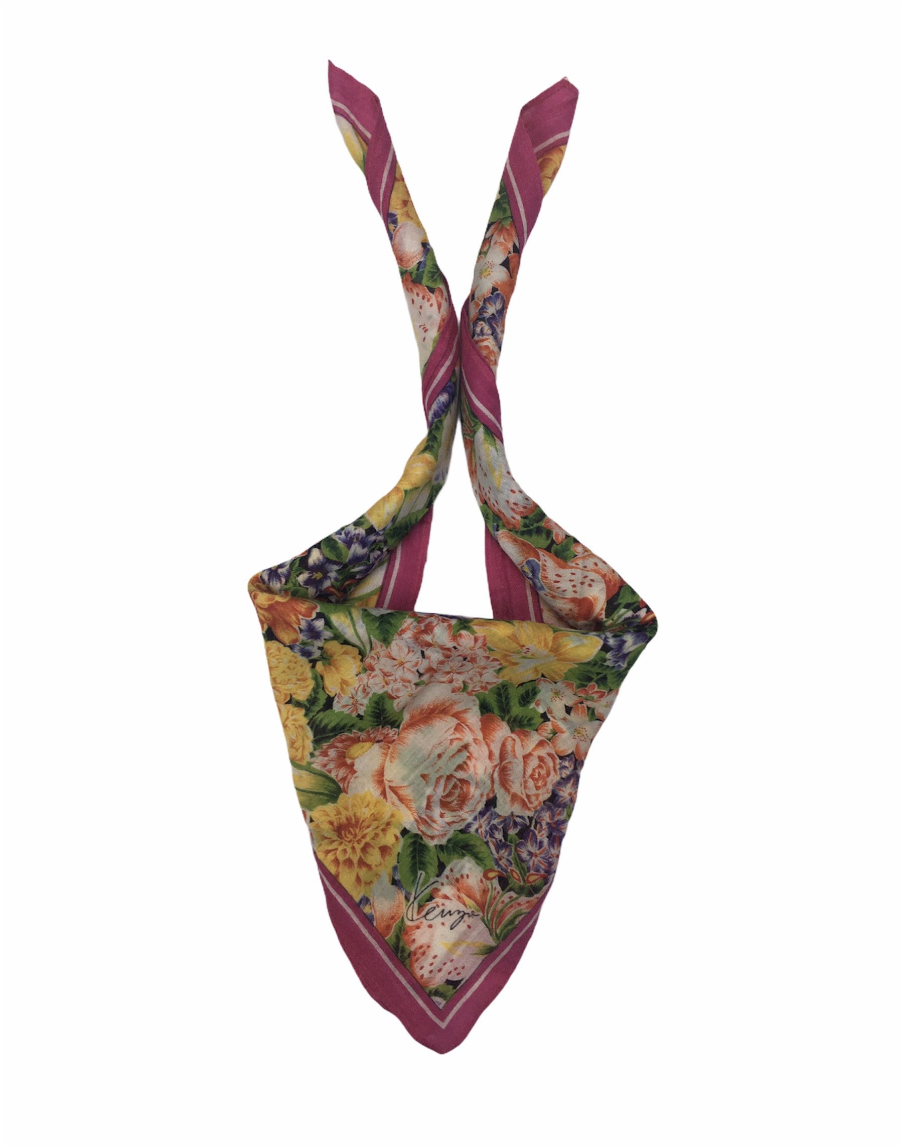 Kenzo Kenzo Floral Handkerchief Bandana Neckerchief HKC0016 Size ONE SIZE - 2 Thumbnail