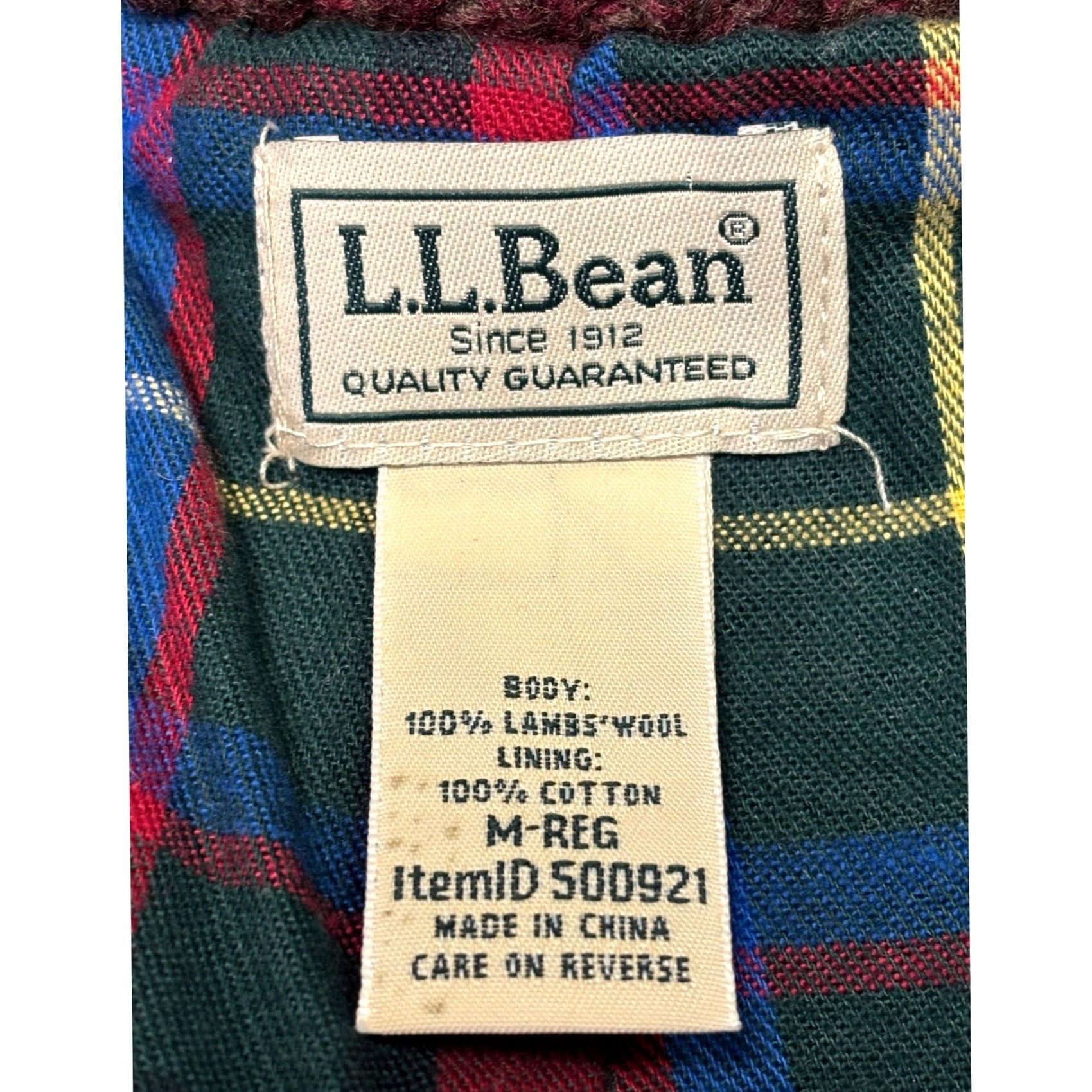 Vintage LL Bean Lambswool Plaid Lined Zip Up Sweater Burgundy Mens M Regular Size US M / EU 48-50 / 2 - 3 Thumbnail